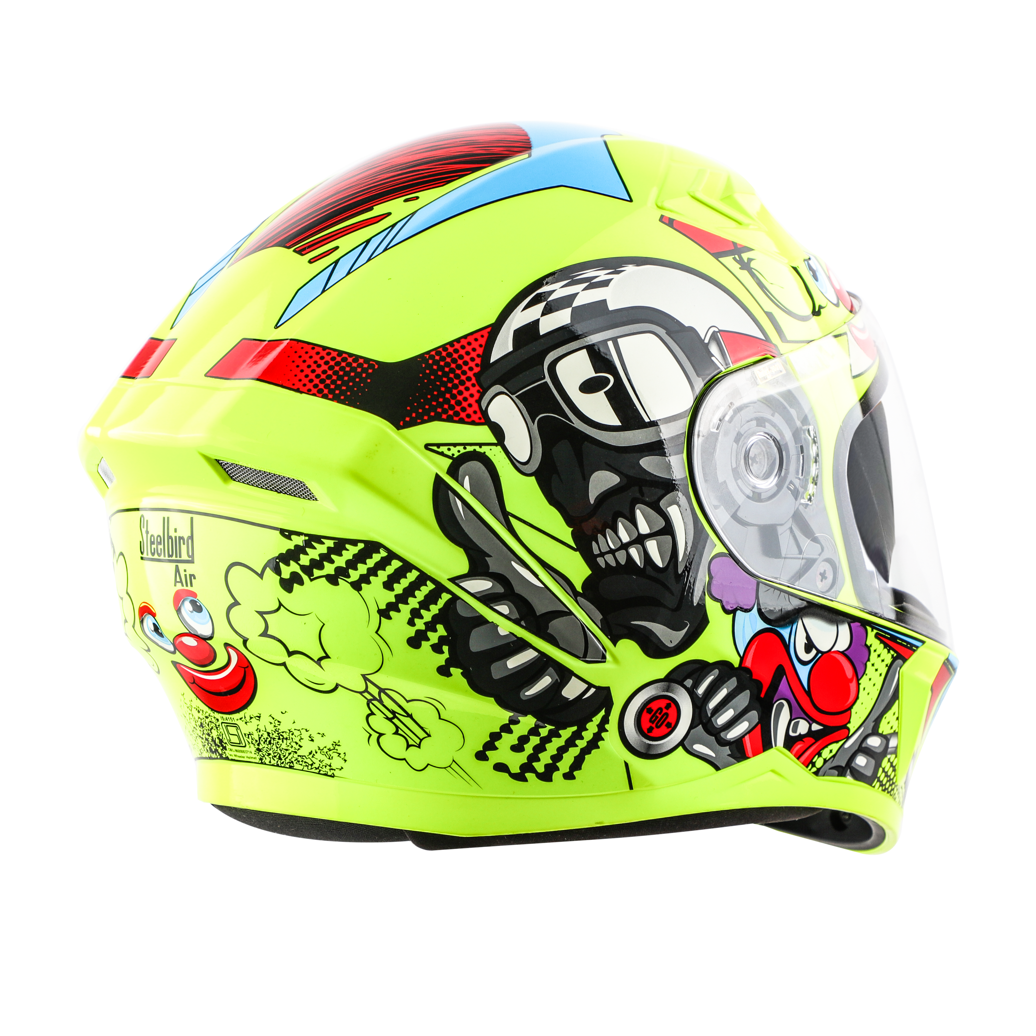 SBA-21 COMIC GLOSSY FLUO NEON WITH NEON ( WITH CHROME SILVER INNER SUN SHIELD)