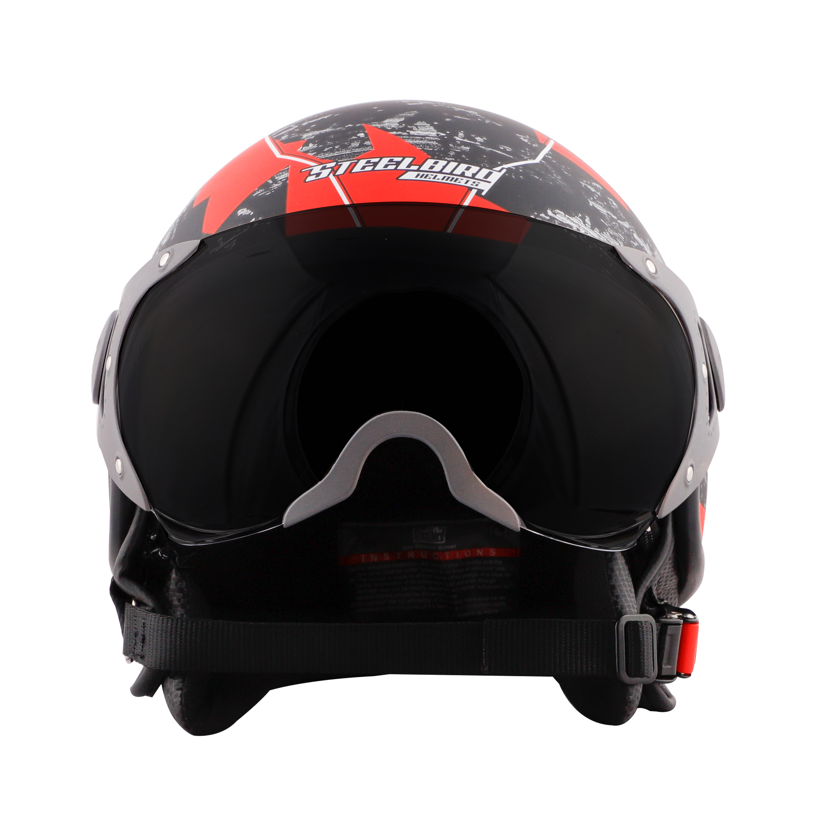 ST-100 CAMO ECE GLOSSY BLACK WITH RED (FITTED WITH CLEAR VISOR. SMOKE VISOR ONLY FOR ILLUSTRATION PURPOSE)