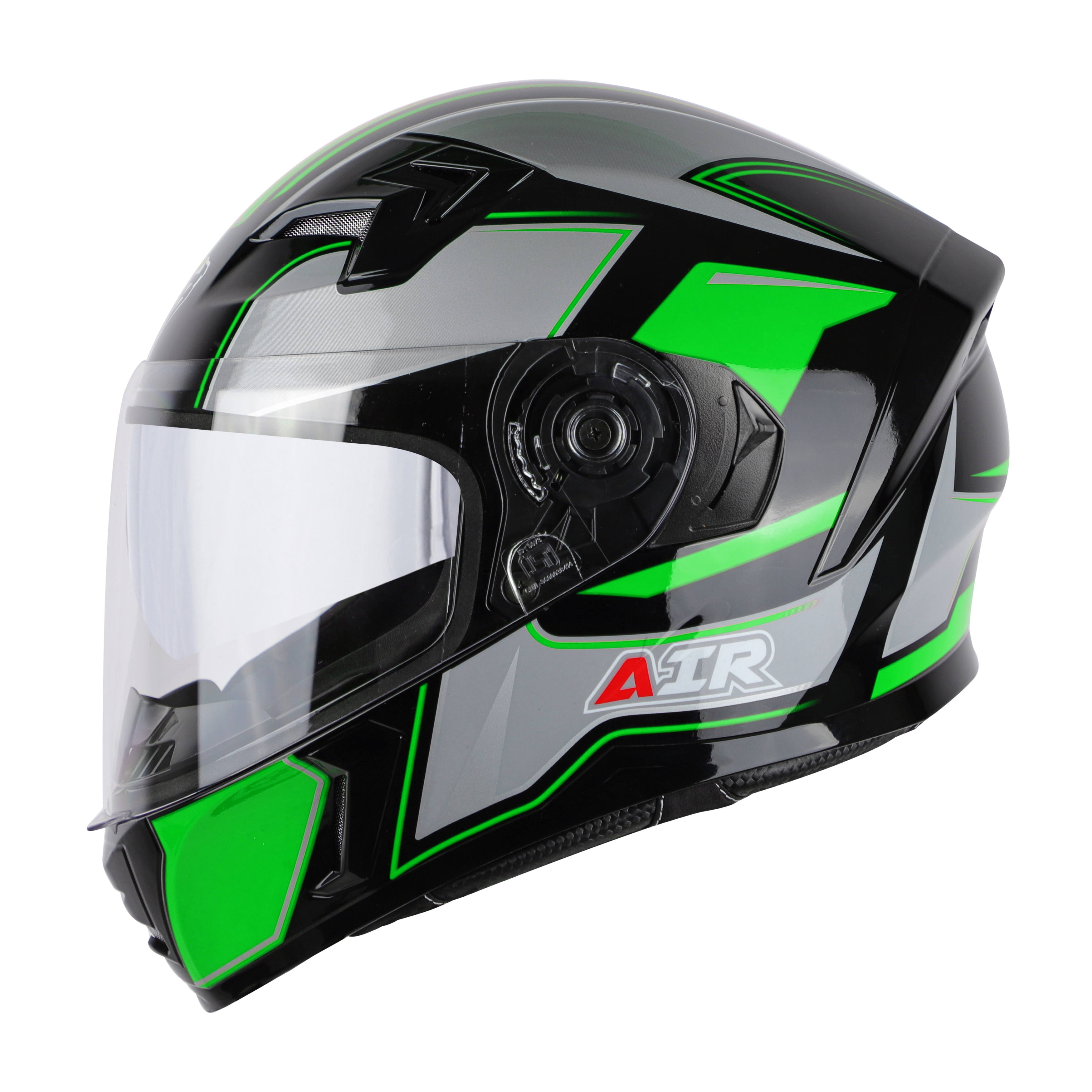 SBA-21 AIR CARBON MAT BLACK WITH GREEN (WITH CHROME SILVER  INNER SUNSHIELD)