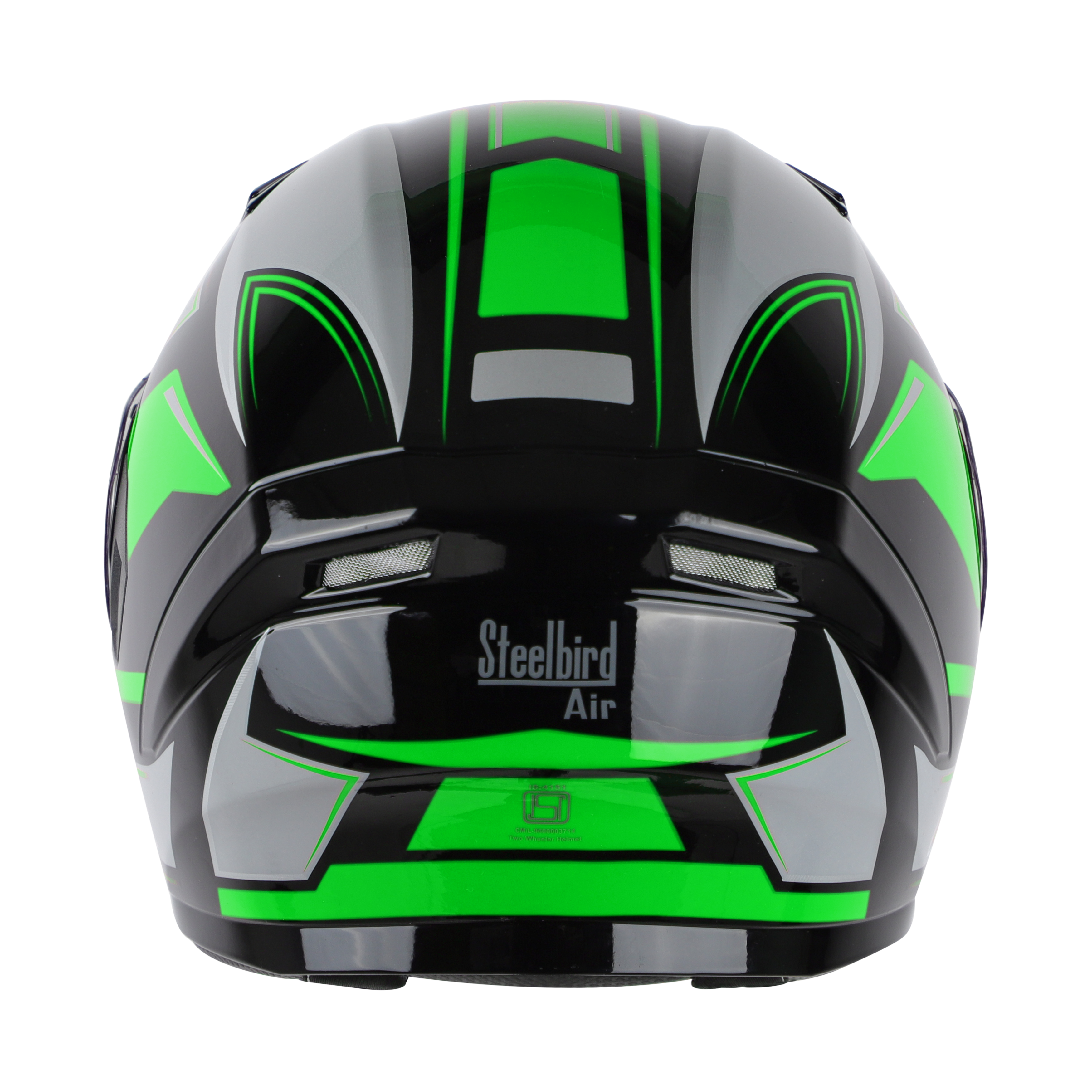 SBA-21 AIR CARBON MAT BLACK WITH GREEN (WITH CHROME SILVER  INNER SUNSHIELD)