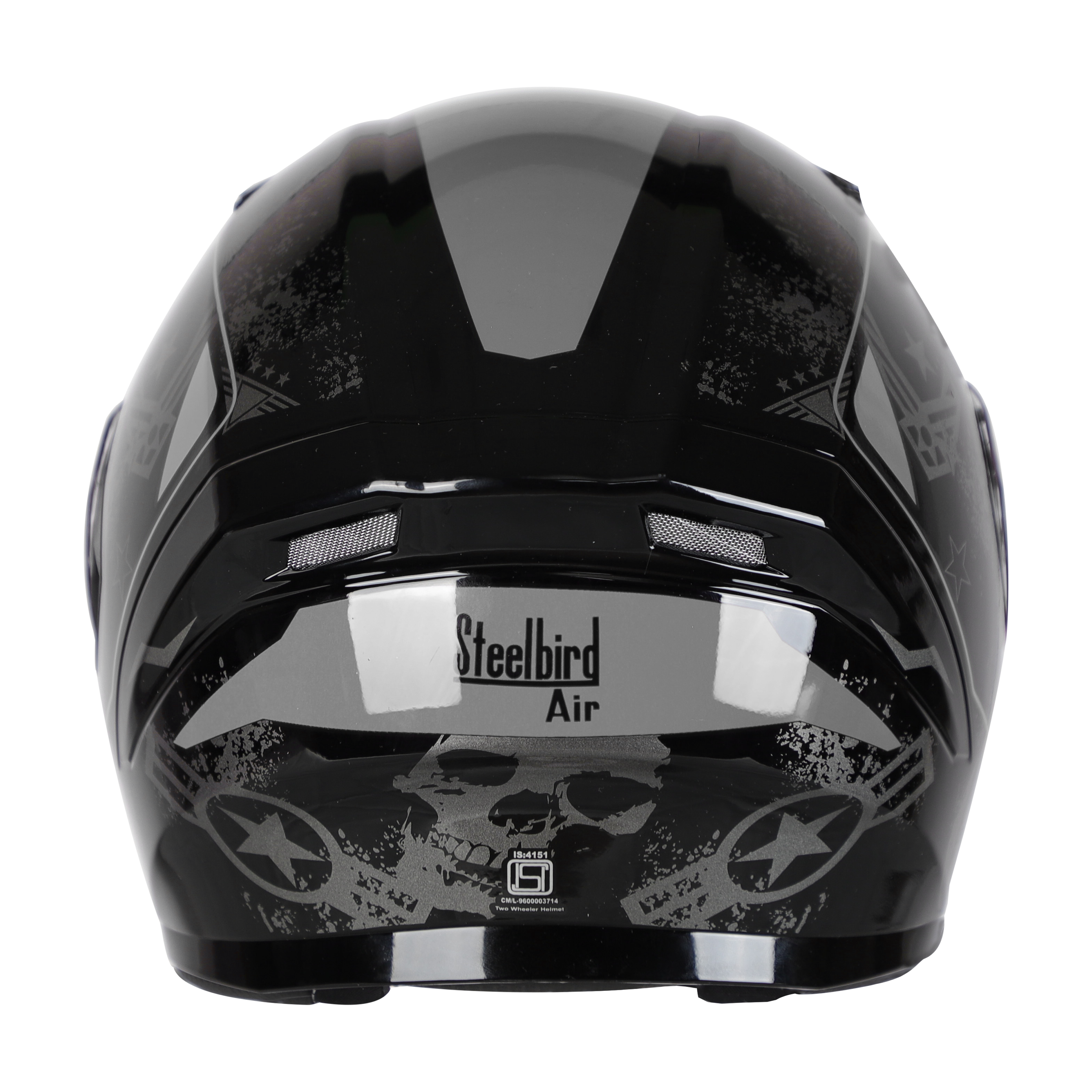 SBA-21 COMBAT GLOSSY BLACK WITH GREY (WITH IINNER SHIELD & HIGH-END INTERIOR)