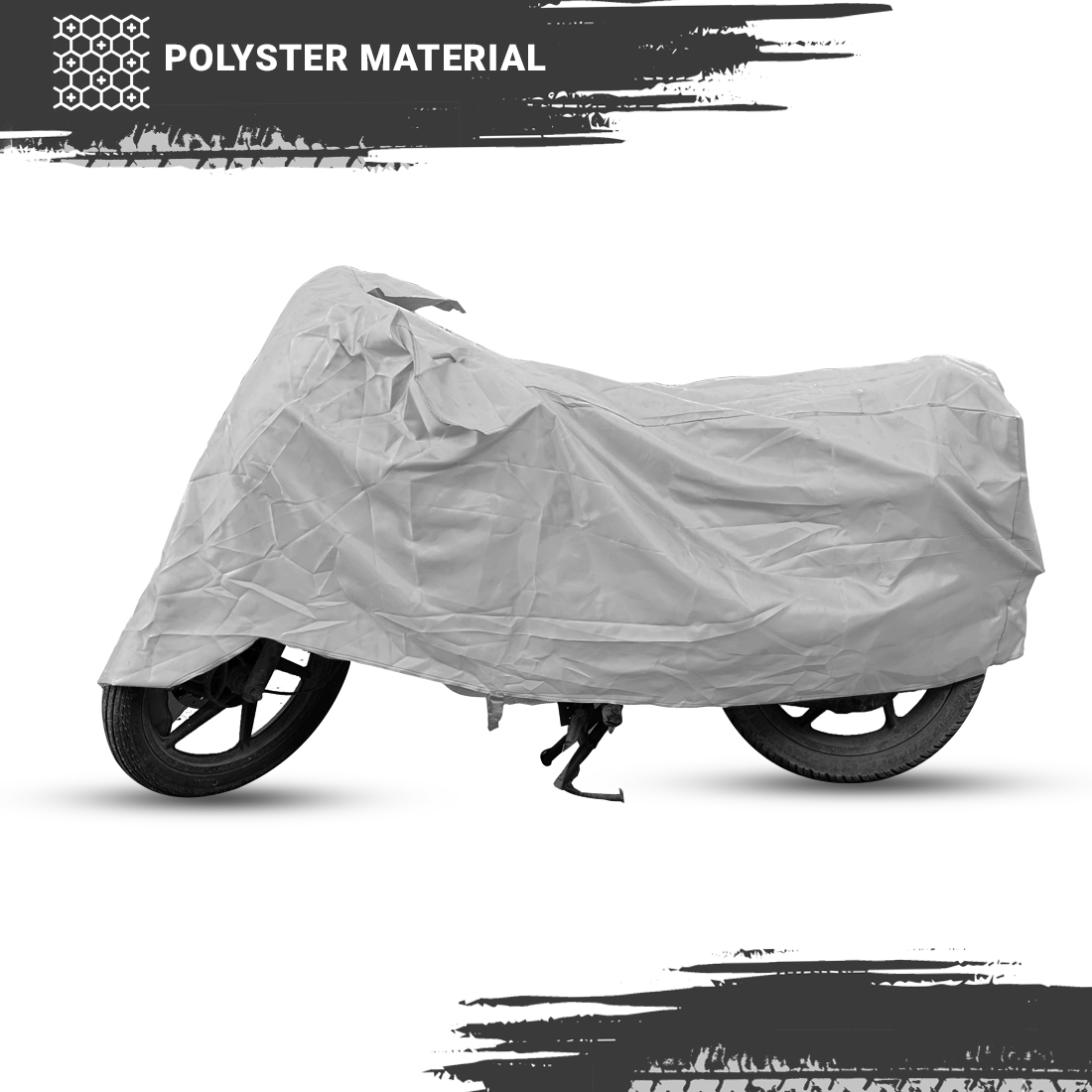 Steelbird Bike Cover GT Racing UV Protection Water-Resistant & Dustproof (Silver Matty), Bike Body Cover With Carry Bag (All Scooter Activa Electric Scooty Size)