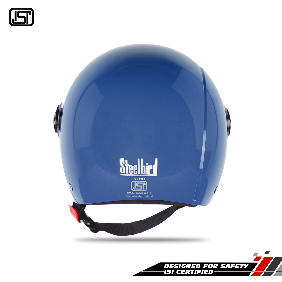 Steelbird SBH-16 Dex ISI Certified Open Face Helmet (Glossy Blue With Clear Visor)