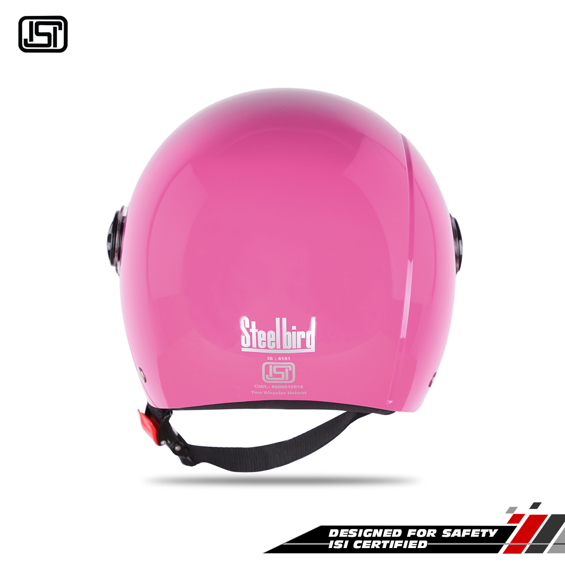 Steelbird SBH-16 Dex ISI Certified Open Face Helmet (Glossy Pink With Clear Visor)