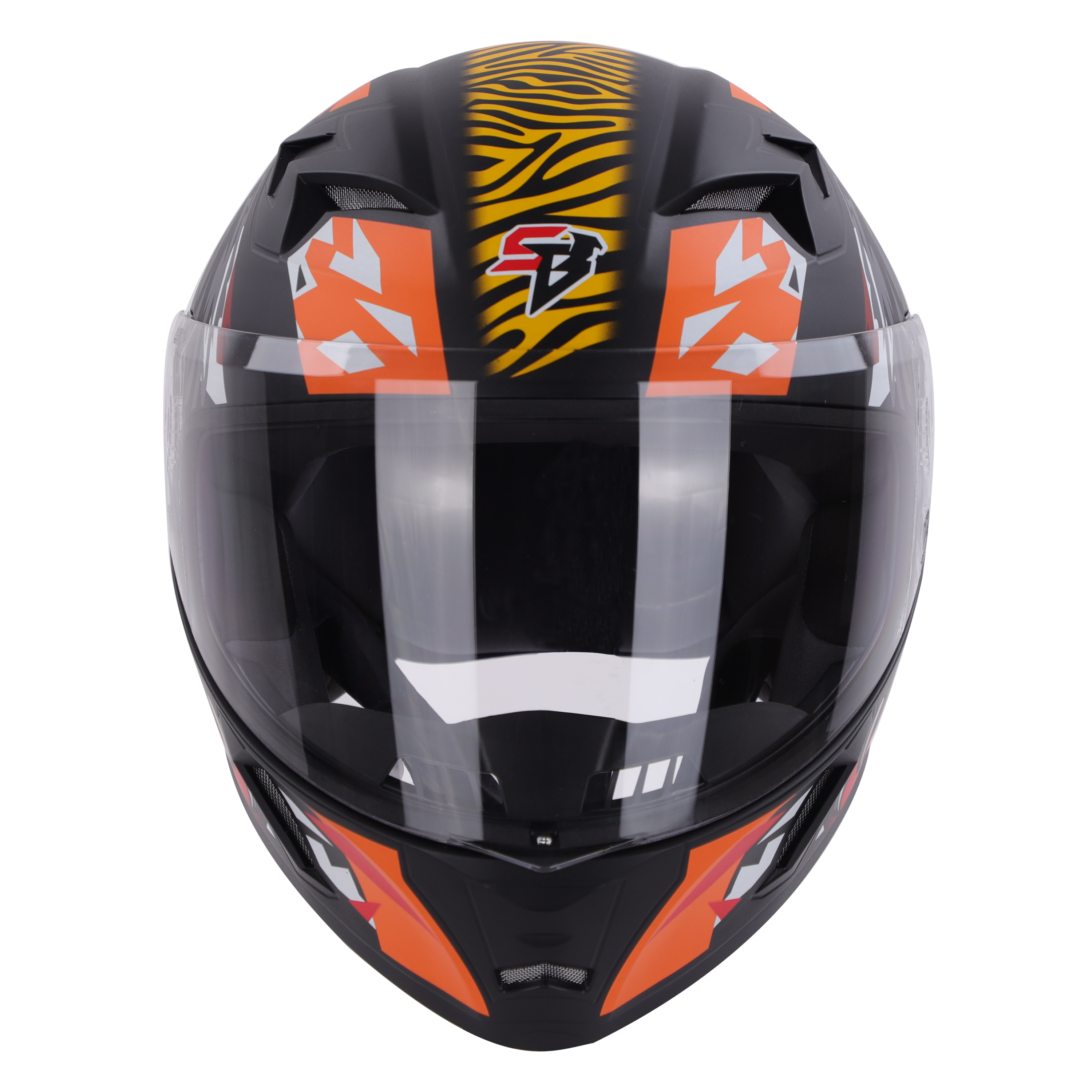 SBA-21 PANTHA GLOSSY BLACK WITH ORANGE/RED (WITH HIGH-END INTERIOR)