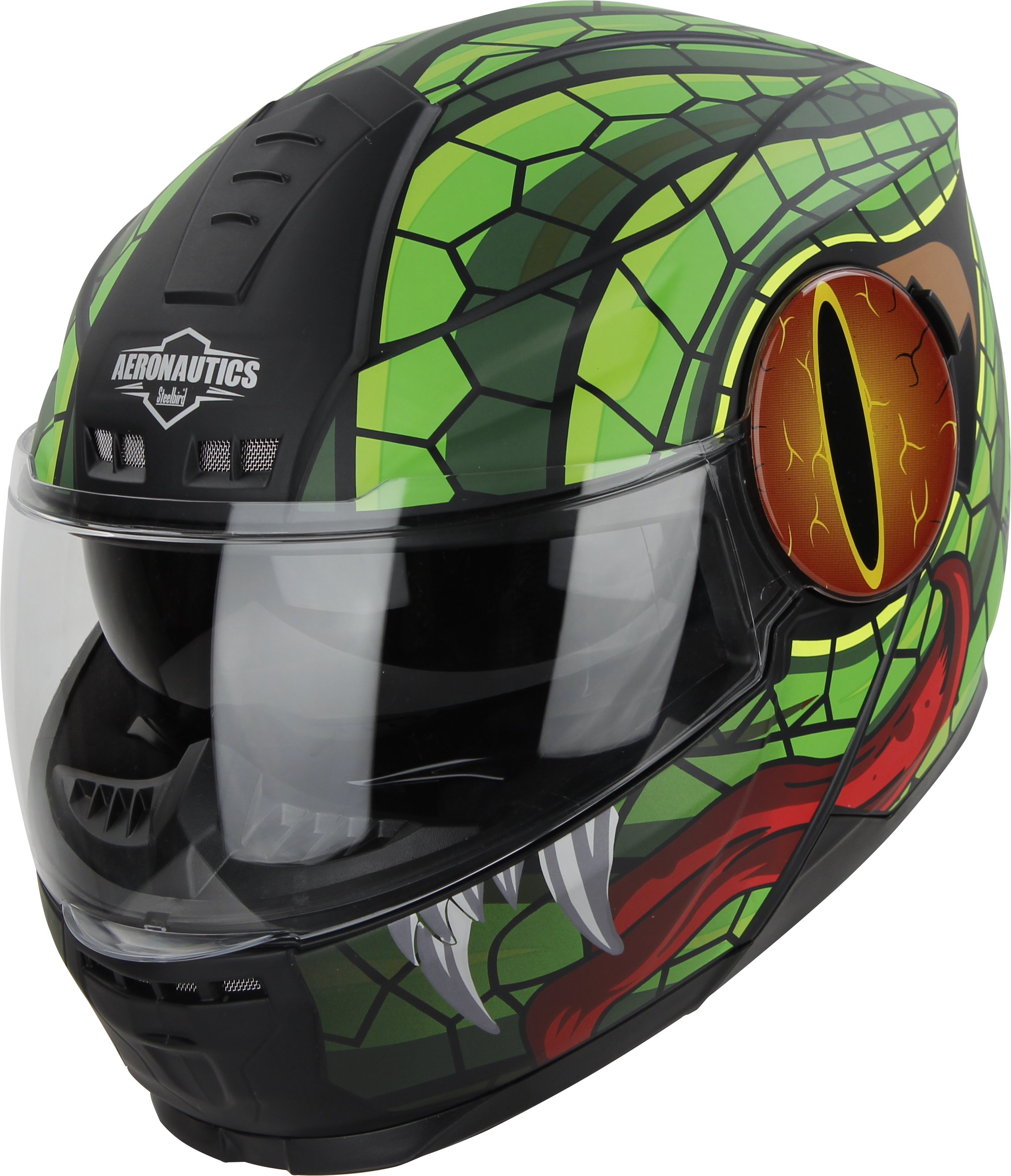 SBH-40 MAMBA MAT BLACK WITH GREEN (INNER SUN SHIELD AND HIGH-END INTERIOR)