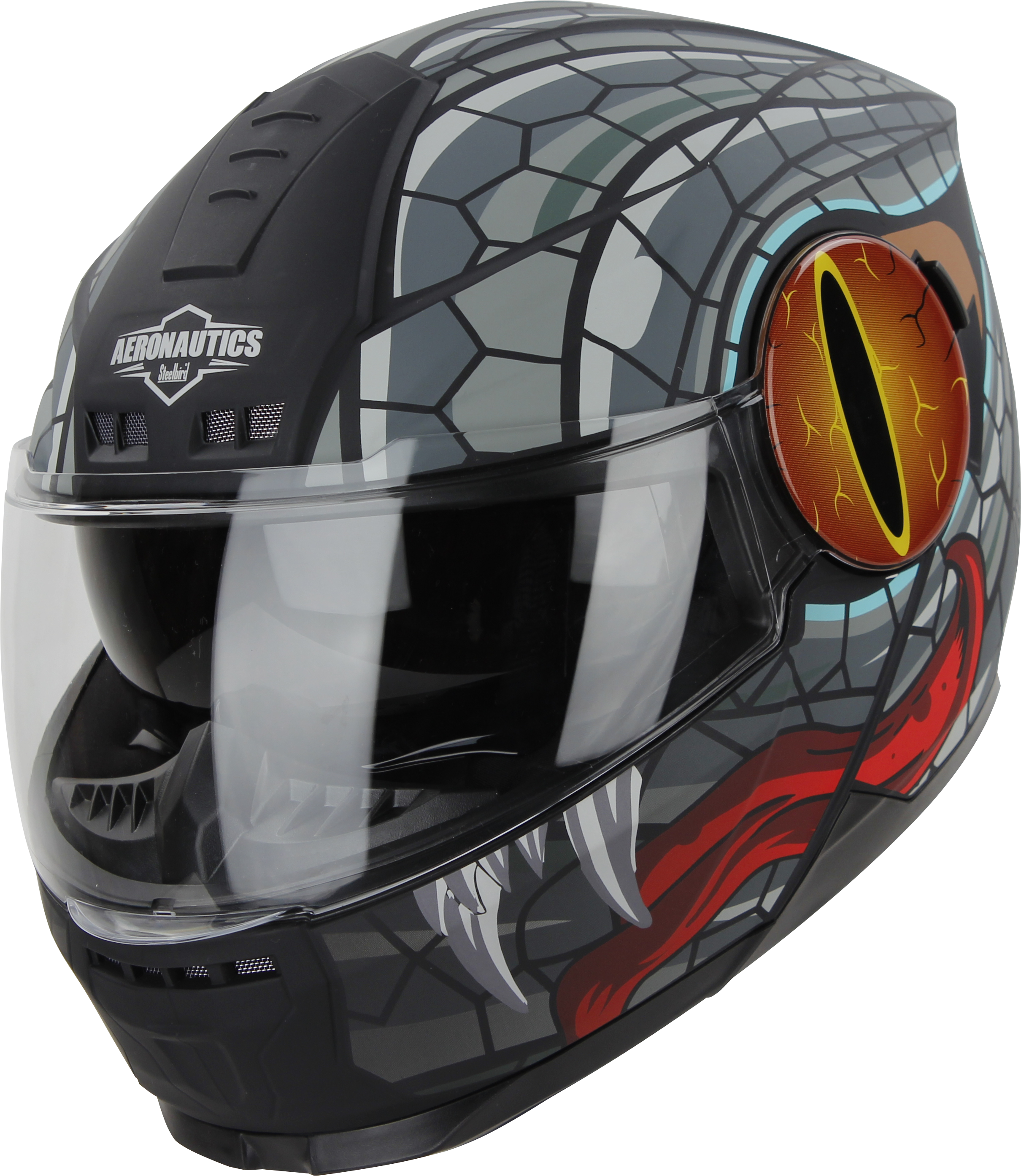 SBH-40 MAMBA GLOSSY BLACK WITH GREY (WITH INNER SUN SHIELD AND MEDIUM-END INTERIOR)