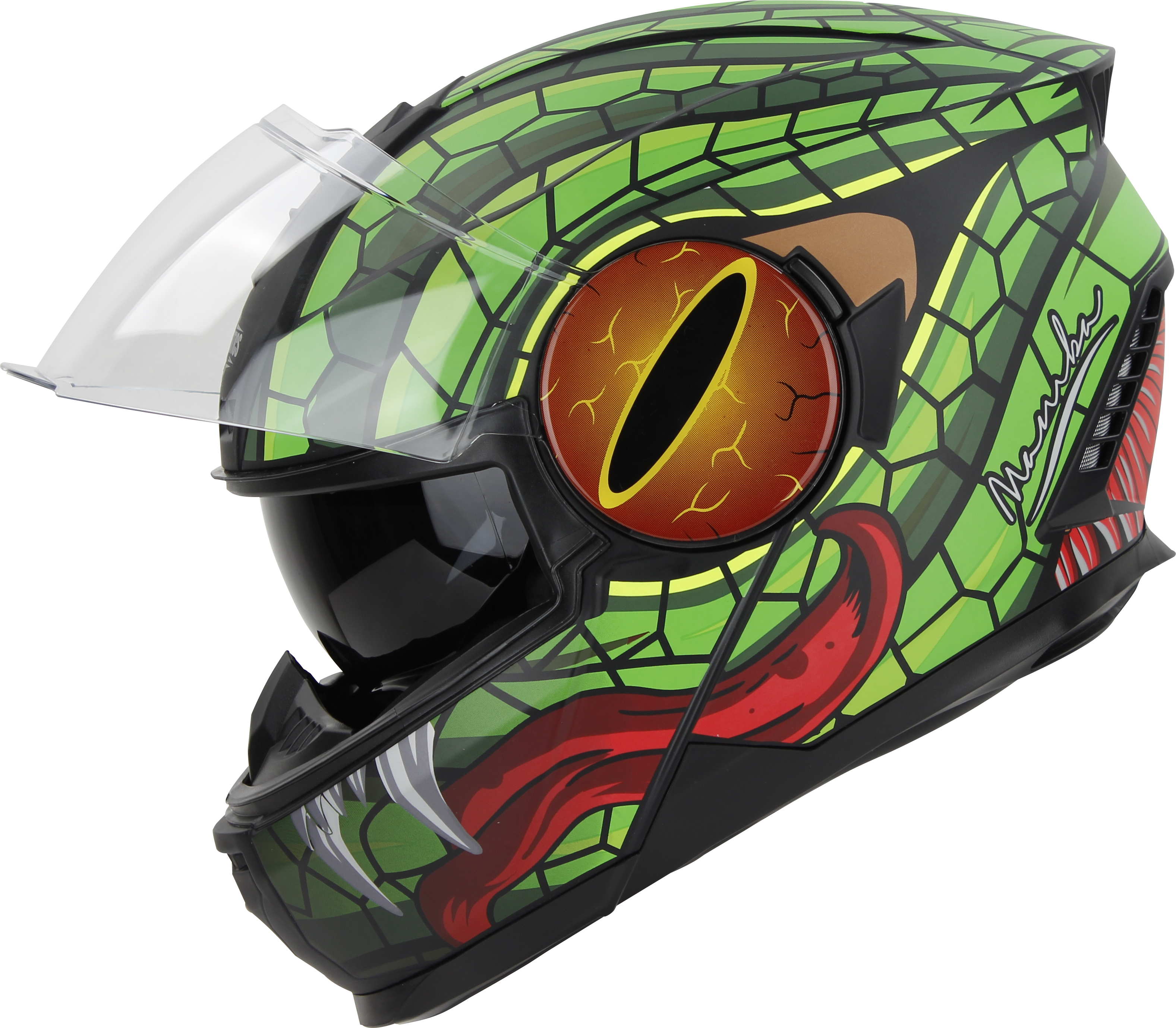 SBH-40 MAMBA MAT BLACK WITH GREEN (WITH INNER SUN SHIELD AND MEDIUM-END INTERIOR)