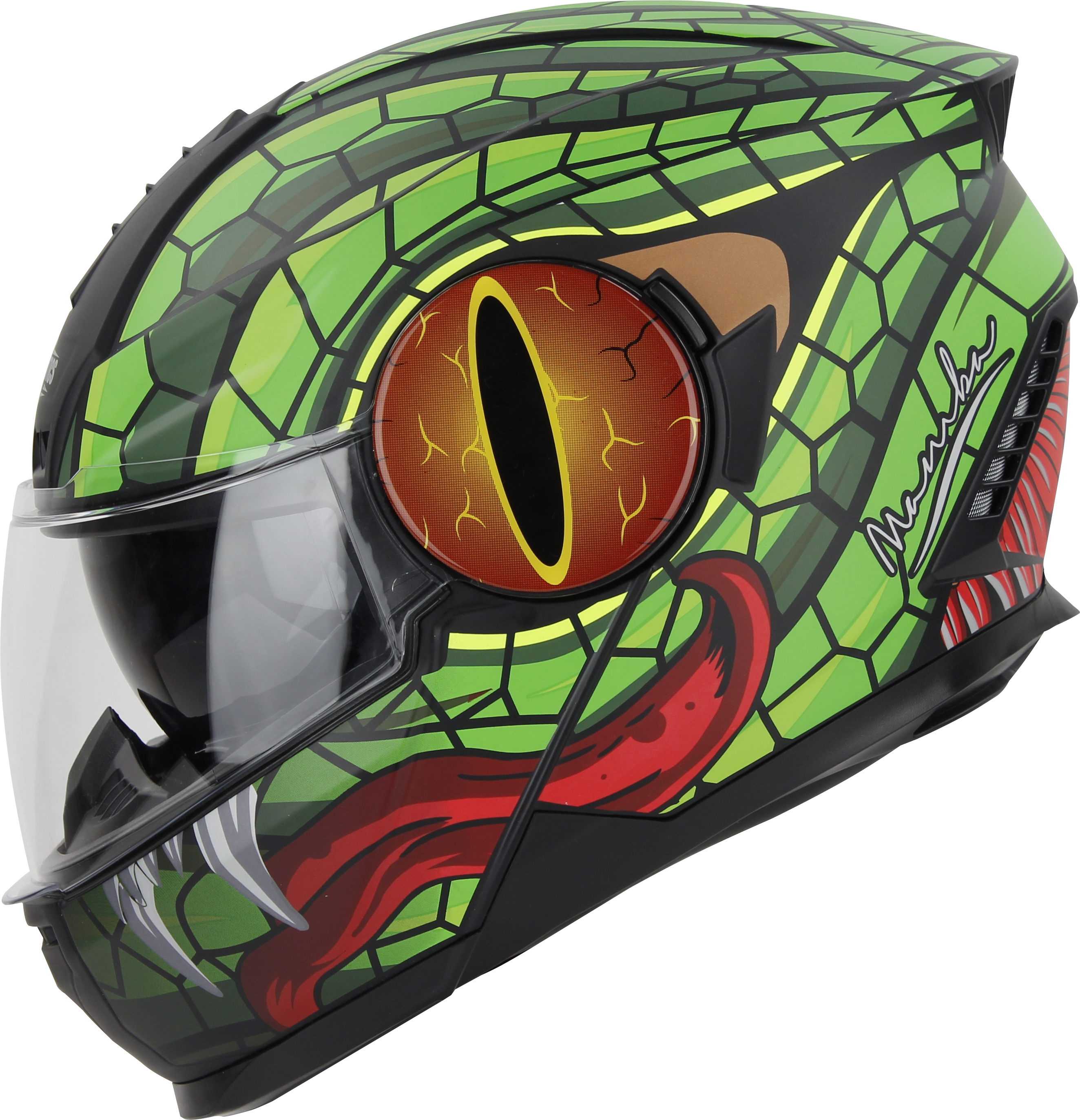 SBH-40 MAMBA MAT BLACK WITH GREEN (WITH INNER SUN SHIELD AND MEDIUM-END INTERIOR)