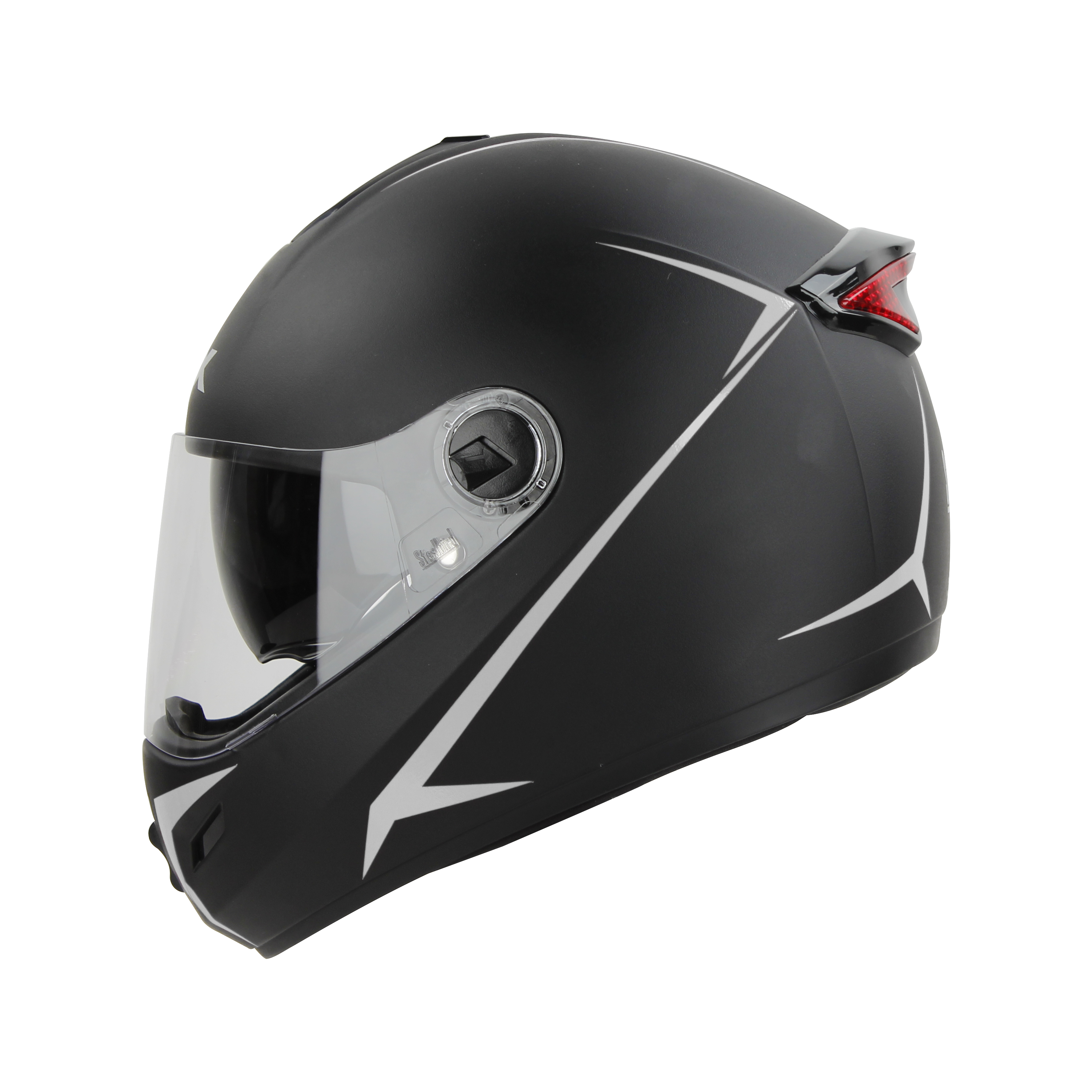 SBH-34 ROX REFLECTIVE GLOSSY BLACK WITH SILVER (WITH INNER SUN SHIELD)