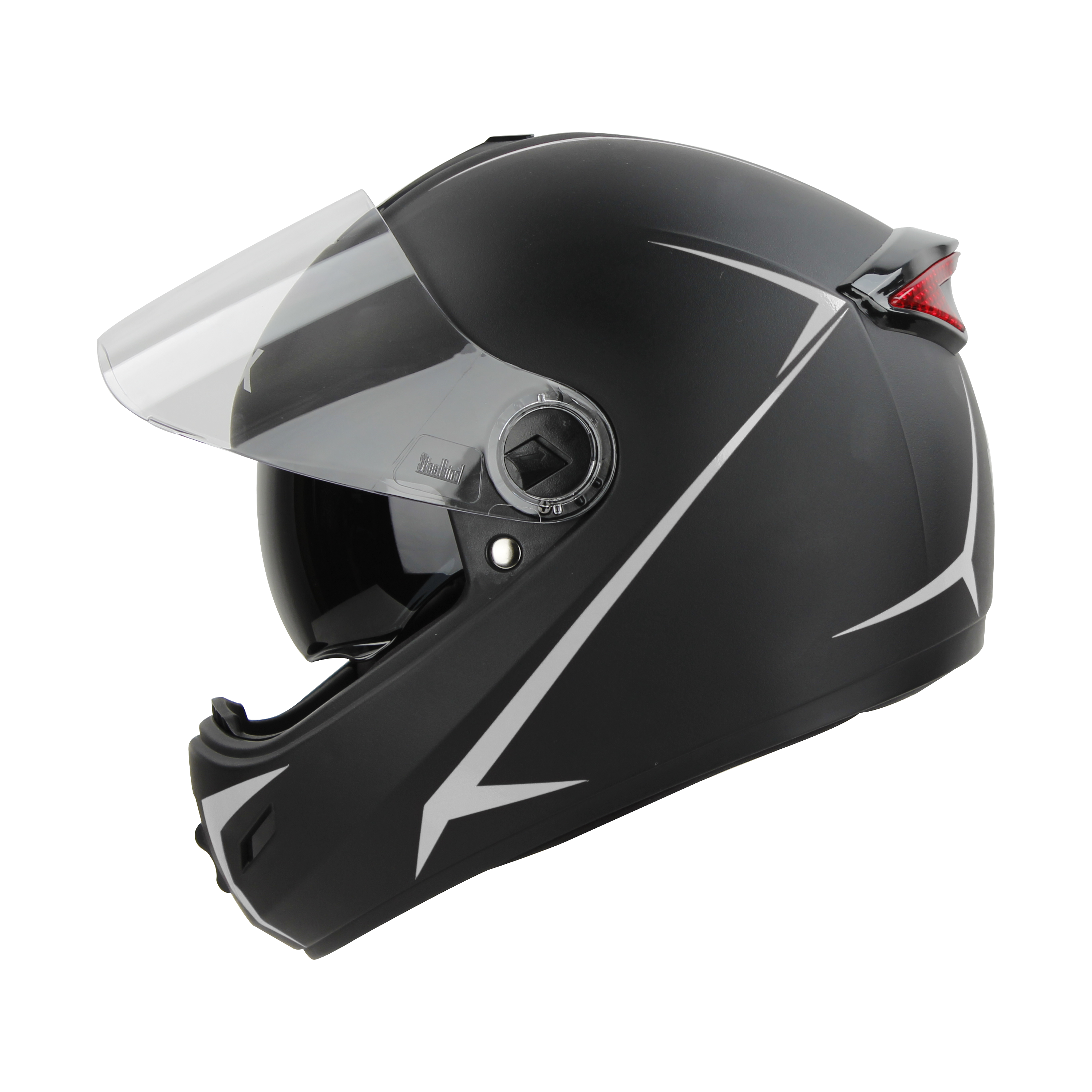 SBH-34 ROX REFLECTIVE GLOSSY BLACK WITH SILVER (WITH INNER SUN SHIELD)