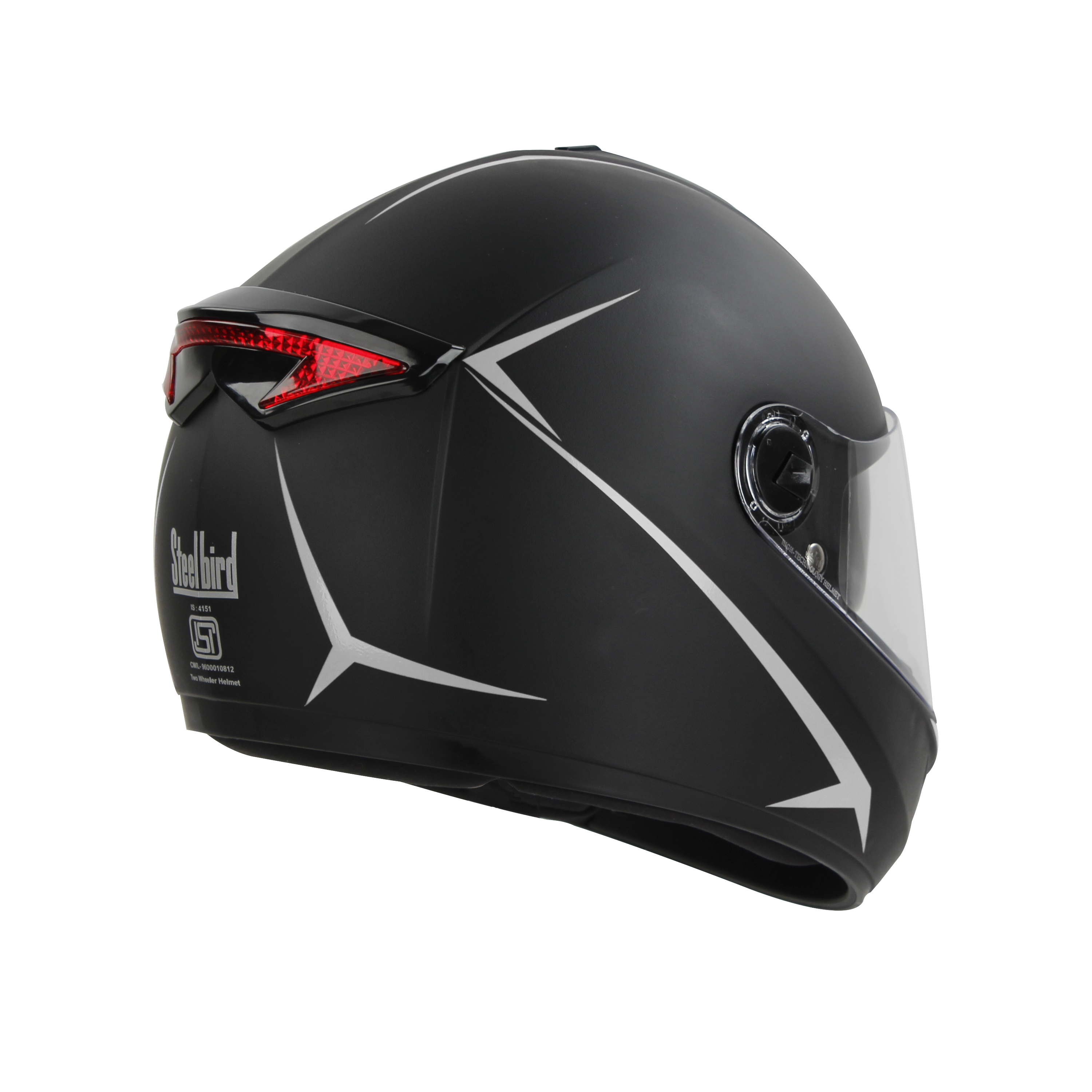 SBH-34 ROX REFLECTIVE GLOSSY BLACK WITH SILVER (WITH INNER SUN SHIELD)