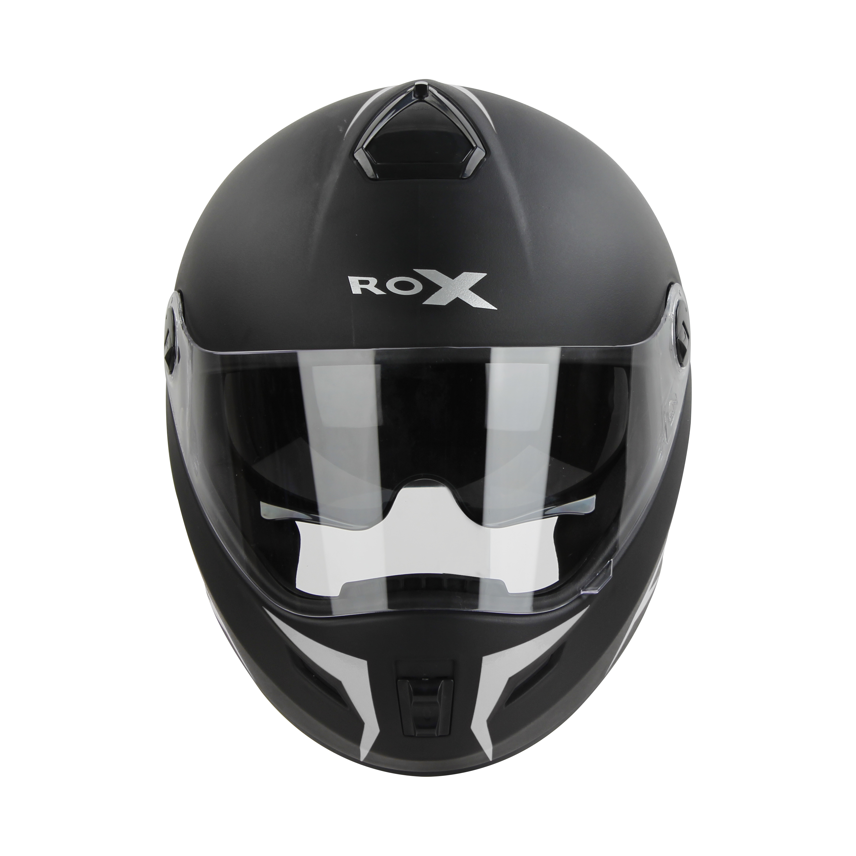 SBH-34 ROX REFLECTIVE GLOSSY BLACK WITH SILVER (WITH INNER SUN SHIELD)