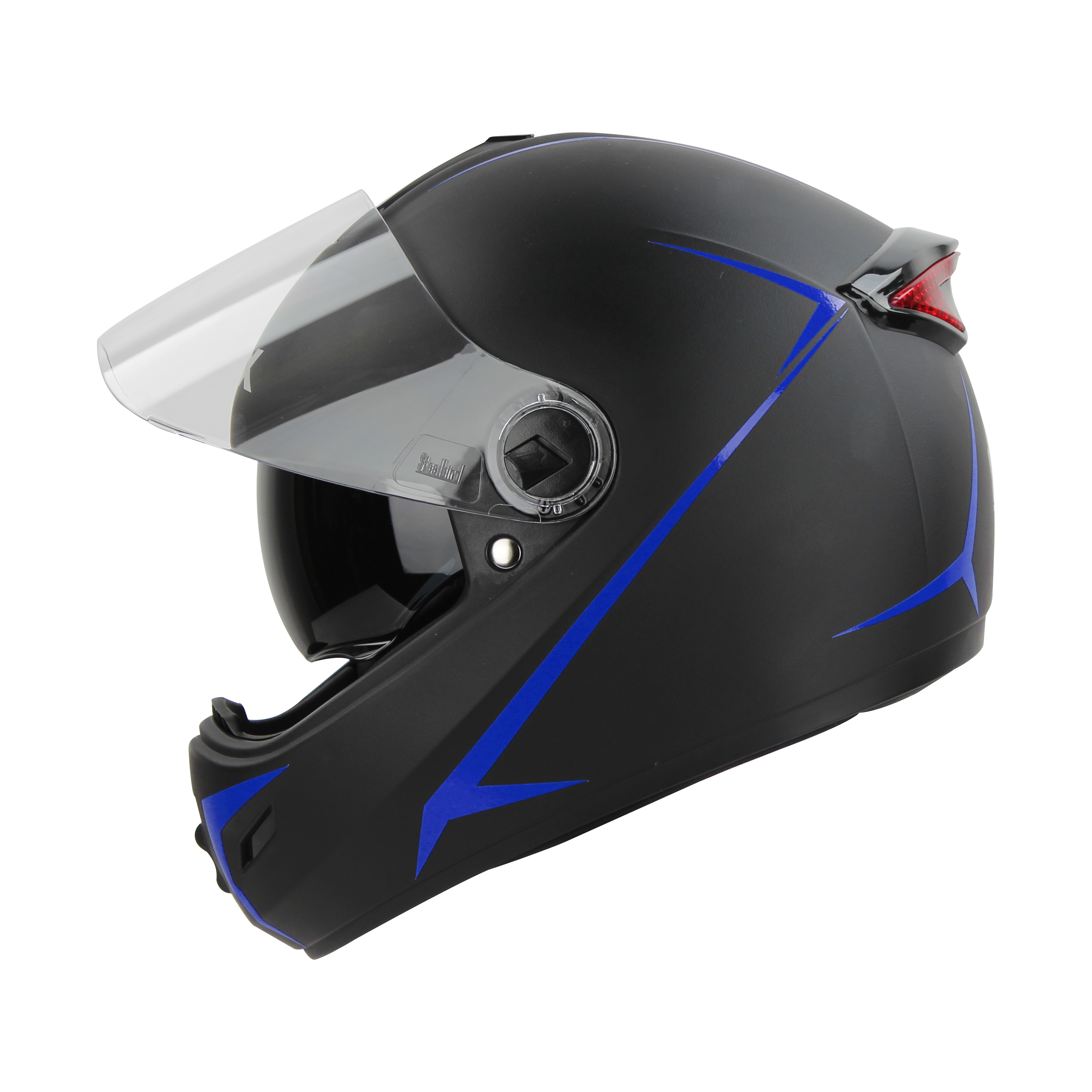 SBH-34 ROX REFLECTIVE GLOSSY BLACK WITH BLUE (WITH INNER SUN SHIELD)