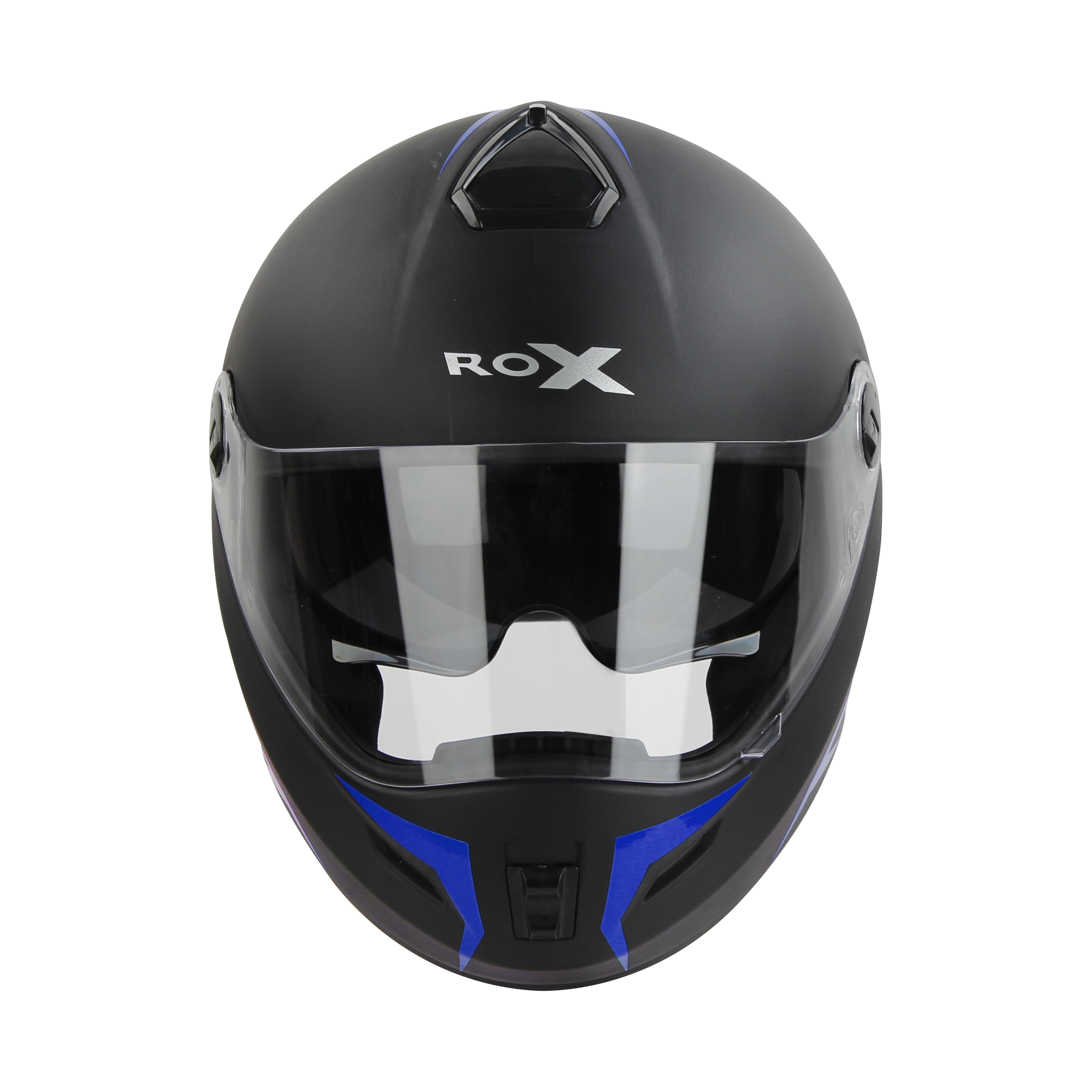 SBH-34 ROX REFLECTIVE GLOSSY BLACK WITH BLUE (WITH INNER SUN SHIELD)