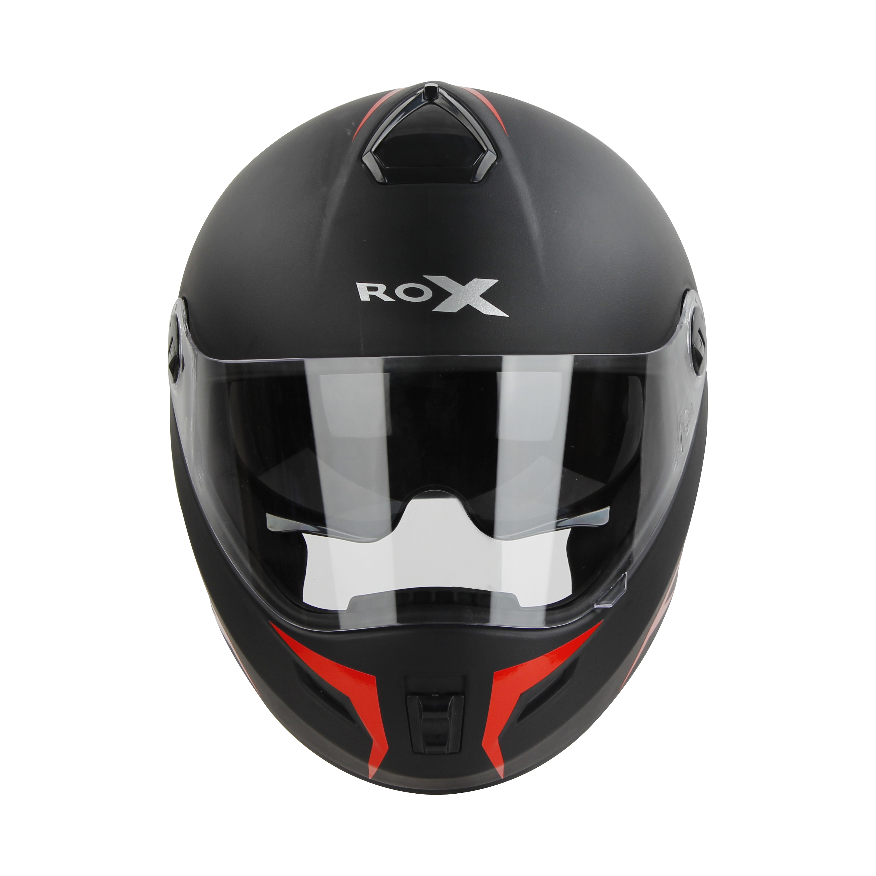 SBH-34 ROX REFLECTIVE MAT BLACK WITH RED (WITH INNER SUN SHIELD)