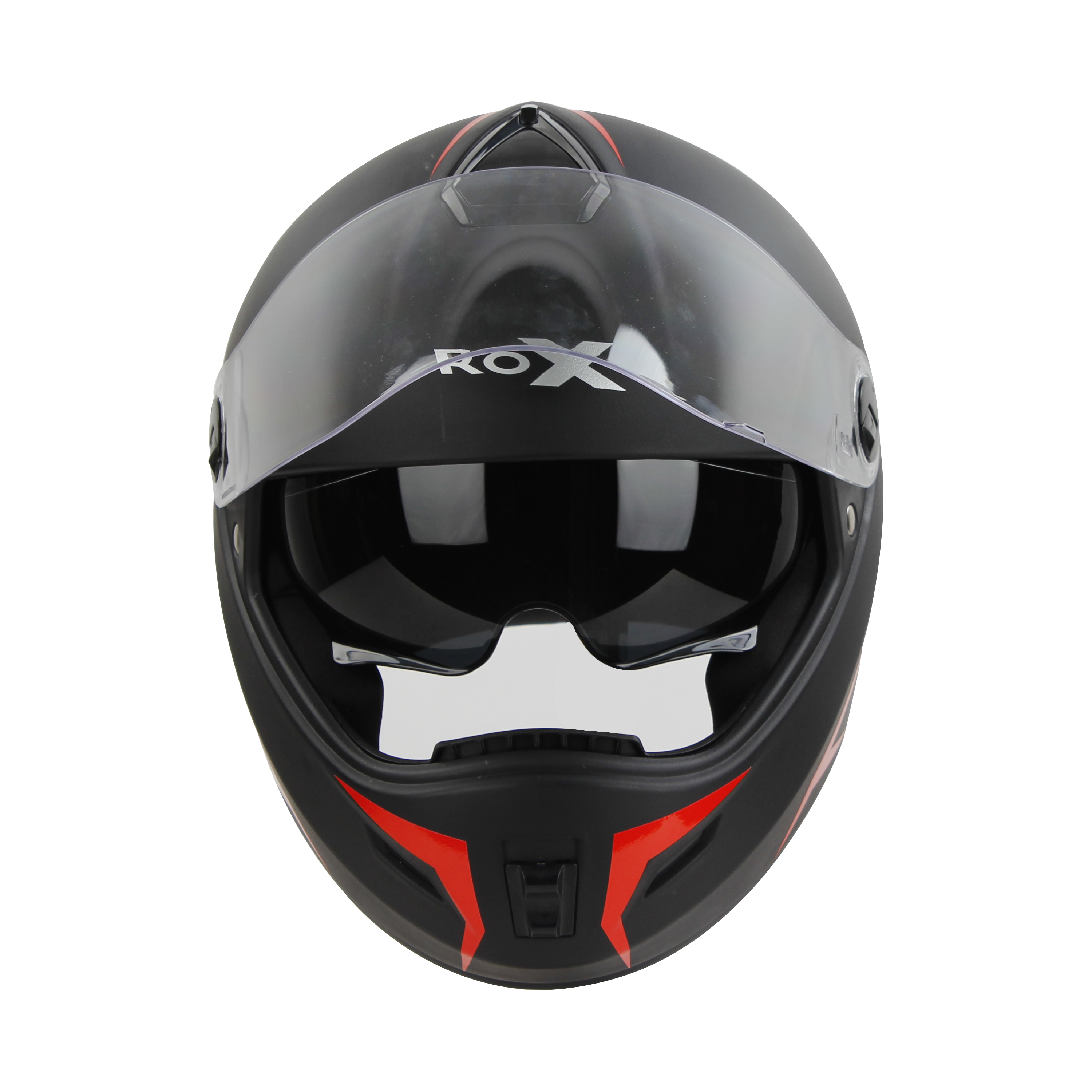 SBH-34 ROX REFLECTIVE MAT BLACK WITH RED (WITH INNER SUN SHIELD)