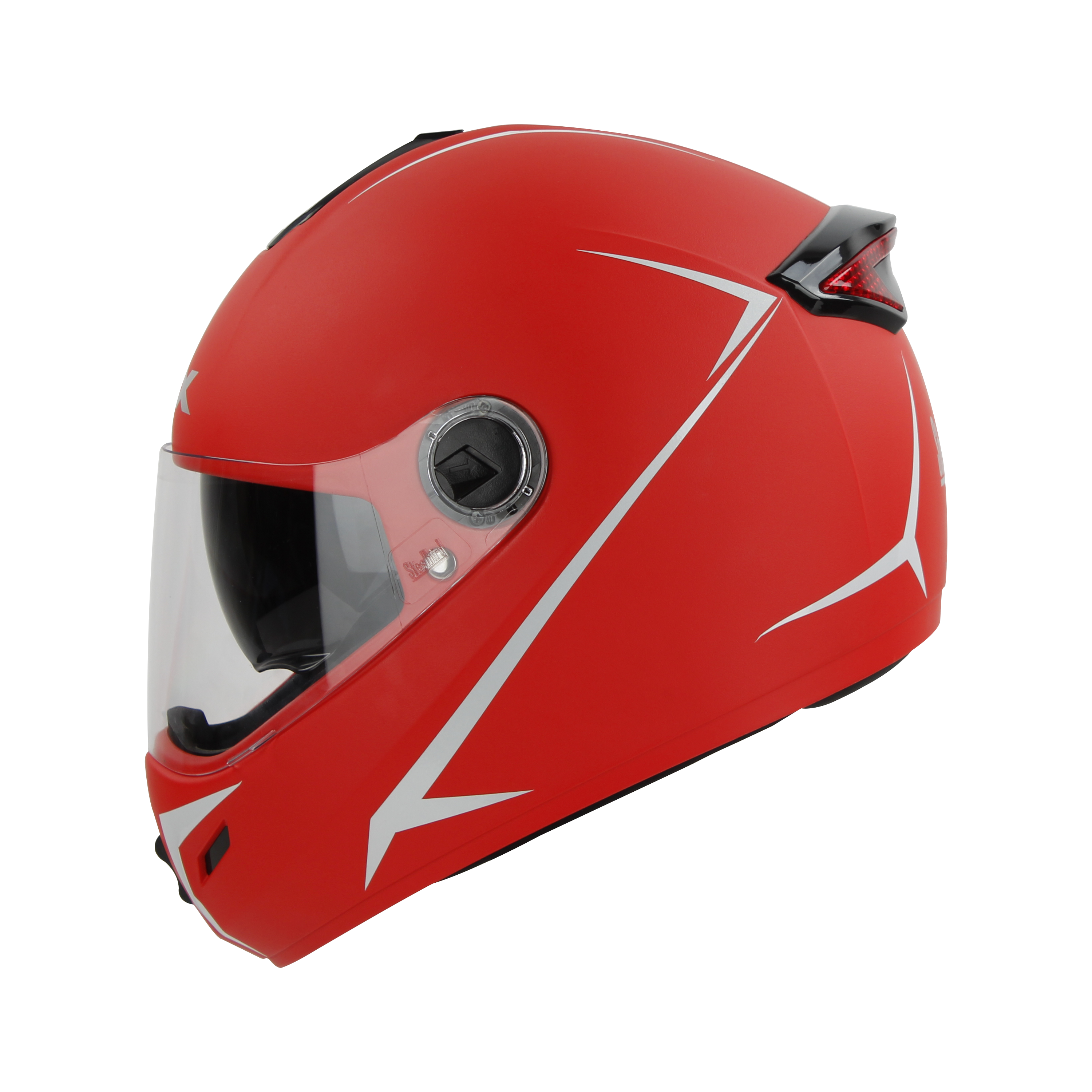 SBH-34 ROX REFLECTIVE GLOSSY RED WITH WHITE (WITH INNER SUN SHIELD)