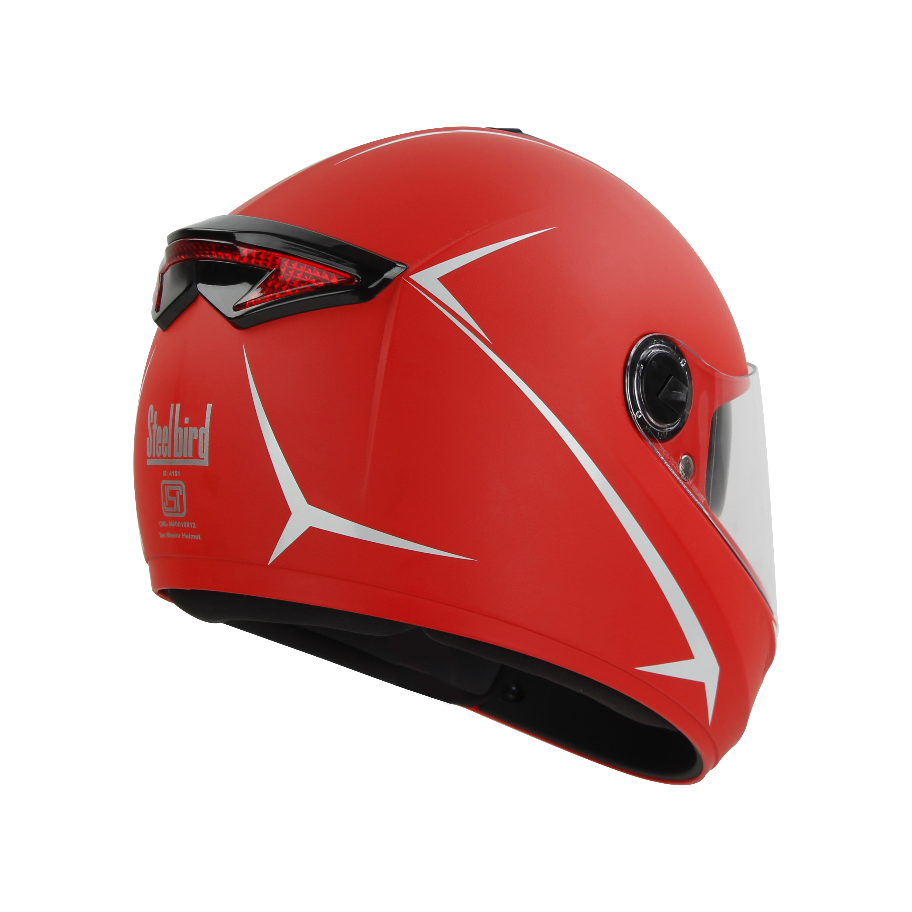 SBH-34 ROX REFLECTIVE GLOSSY RED WITH WHITE (WITH INNER SUN SHIELD)