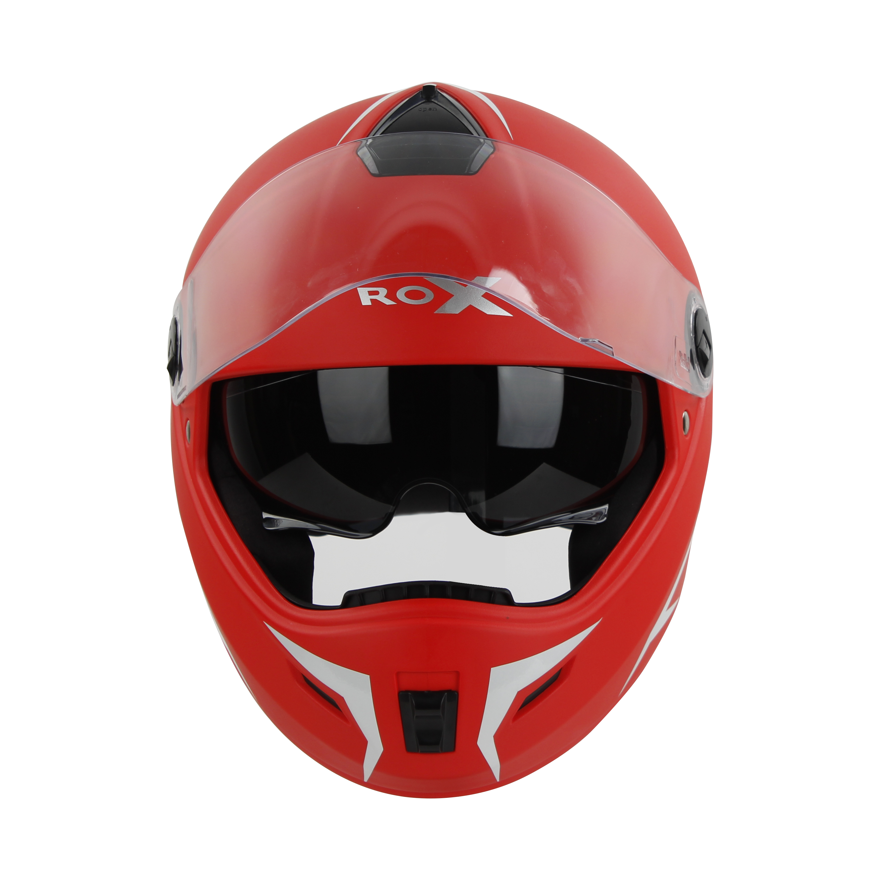 SBH-34 ROX REFLECTIVE GLOSSY RED WITH WHITE (WITH INNER SUN SHIELD)