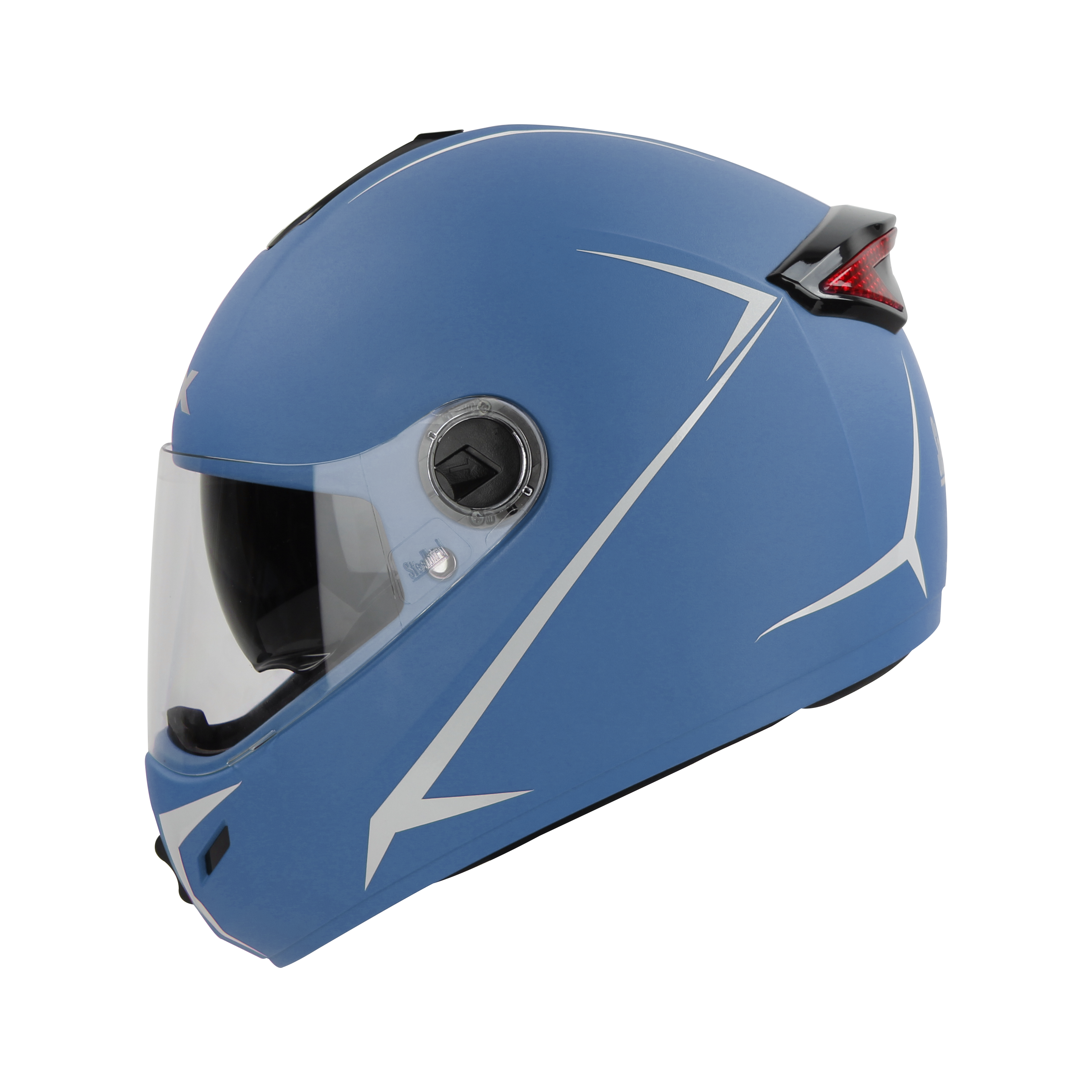 SBH-34 ROX REFLECTIVE GLOSSY BLUE WITH WHITE (WITH INNER SUN SHIELD)