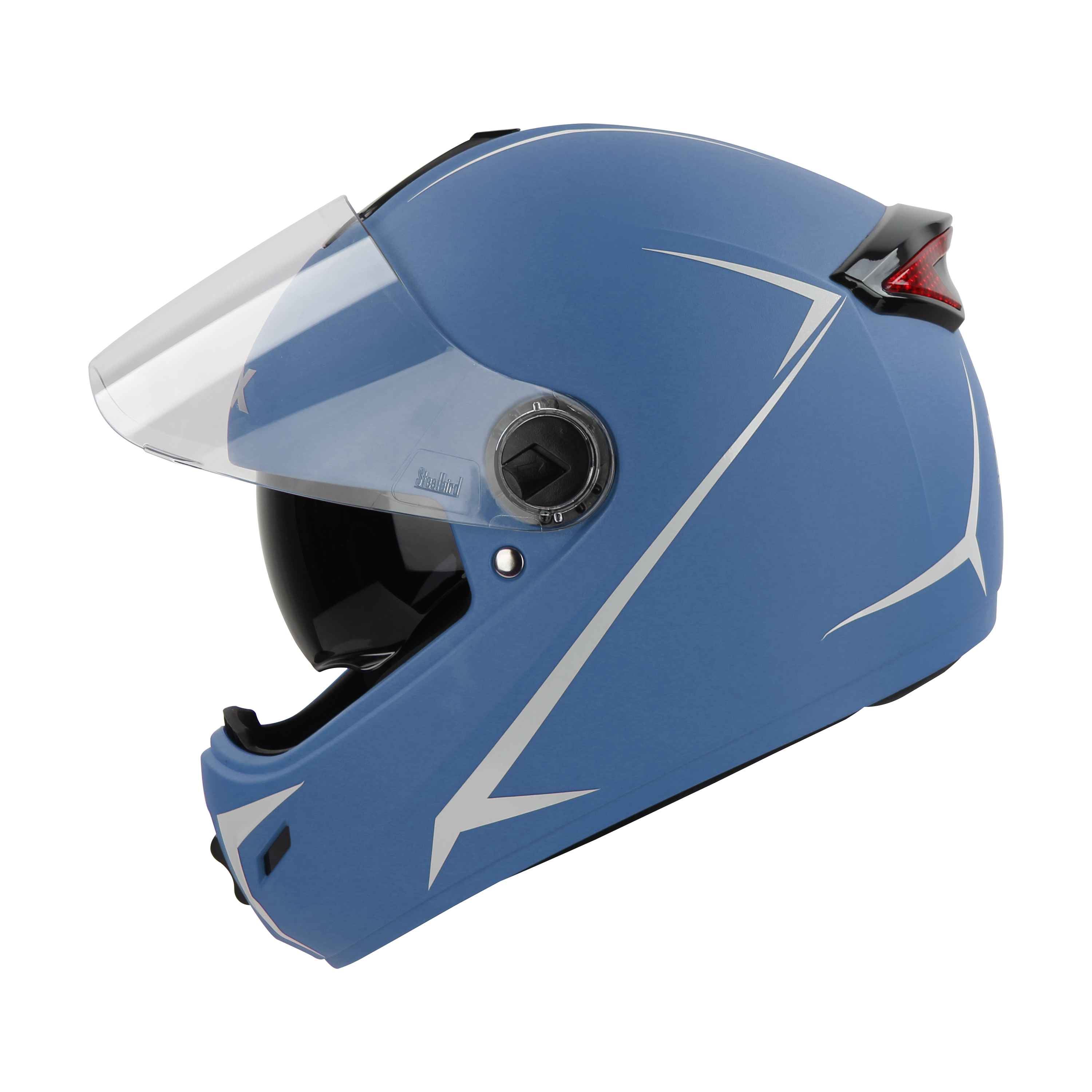 SBH-34 ROX REFLECTIVE GLOSSY BLUE WITH WHITE (WITH INNER SUN SHIELD)