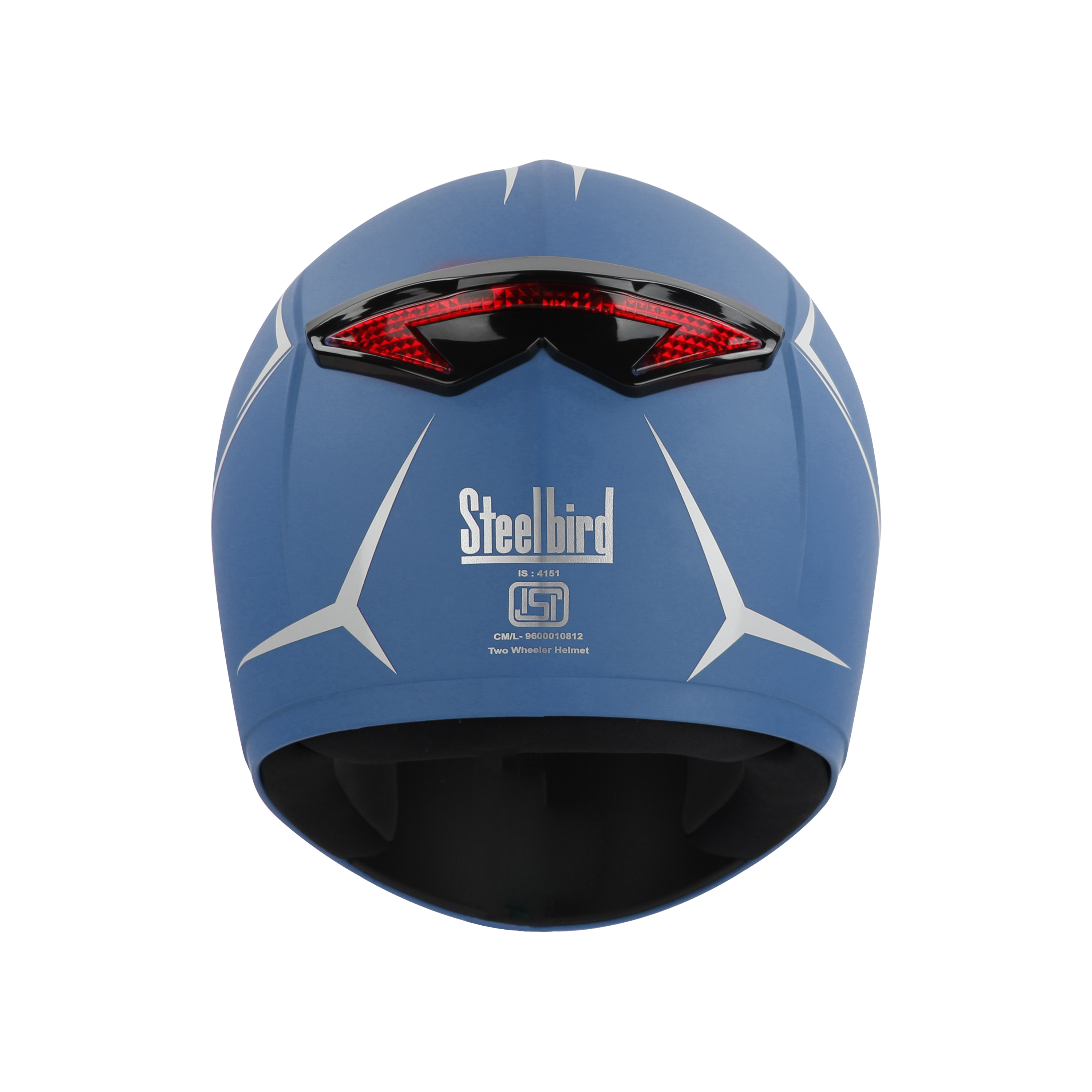 SBH-34 ROX REFLECTIVE GLOSSY BLUE WITH WHITE (WITH INNER SUN SHIELD)