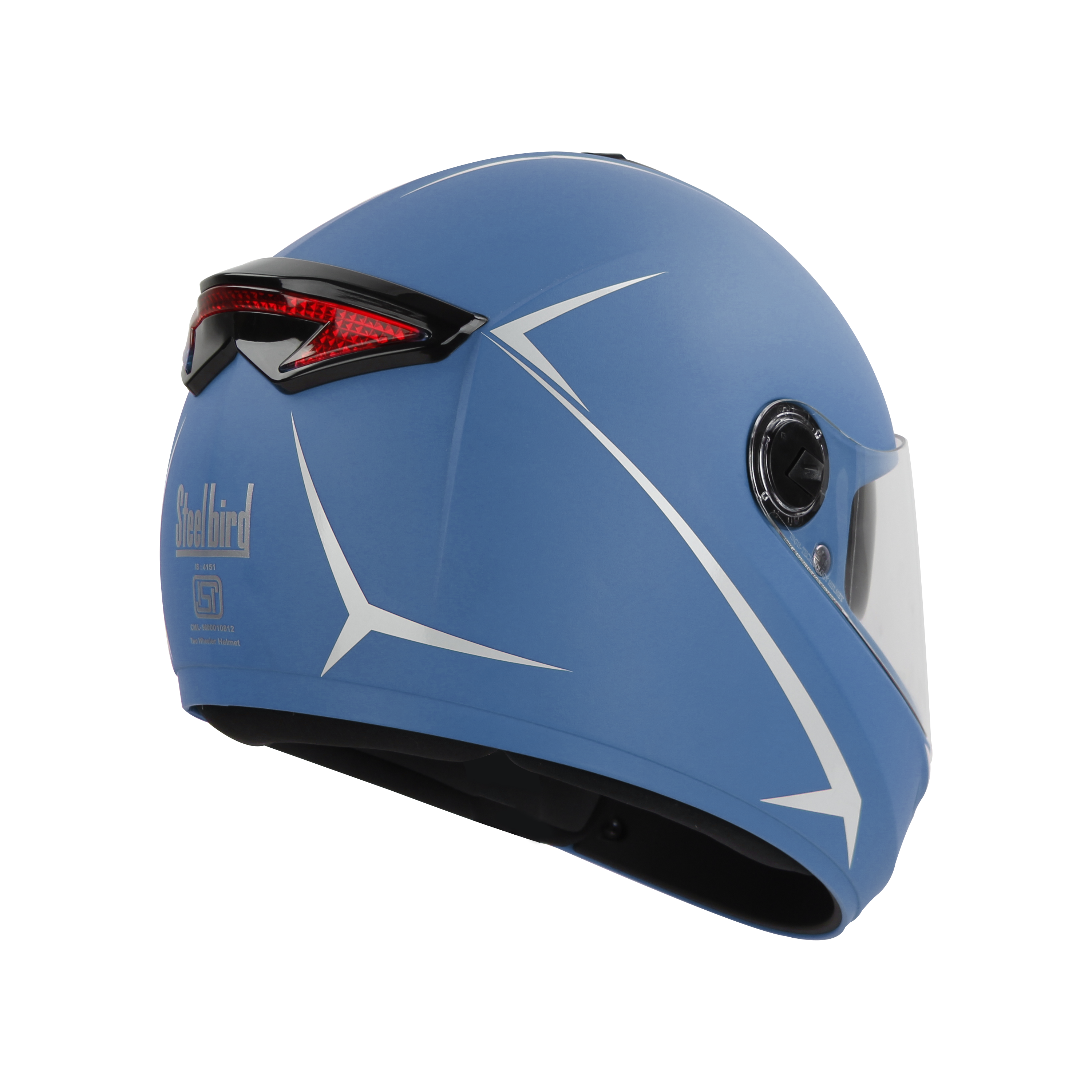 SBH-34 ROX REFLECTIVE GLOSSY BLUE WITH WHITE (WITH INNER SUN SHIELD)