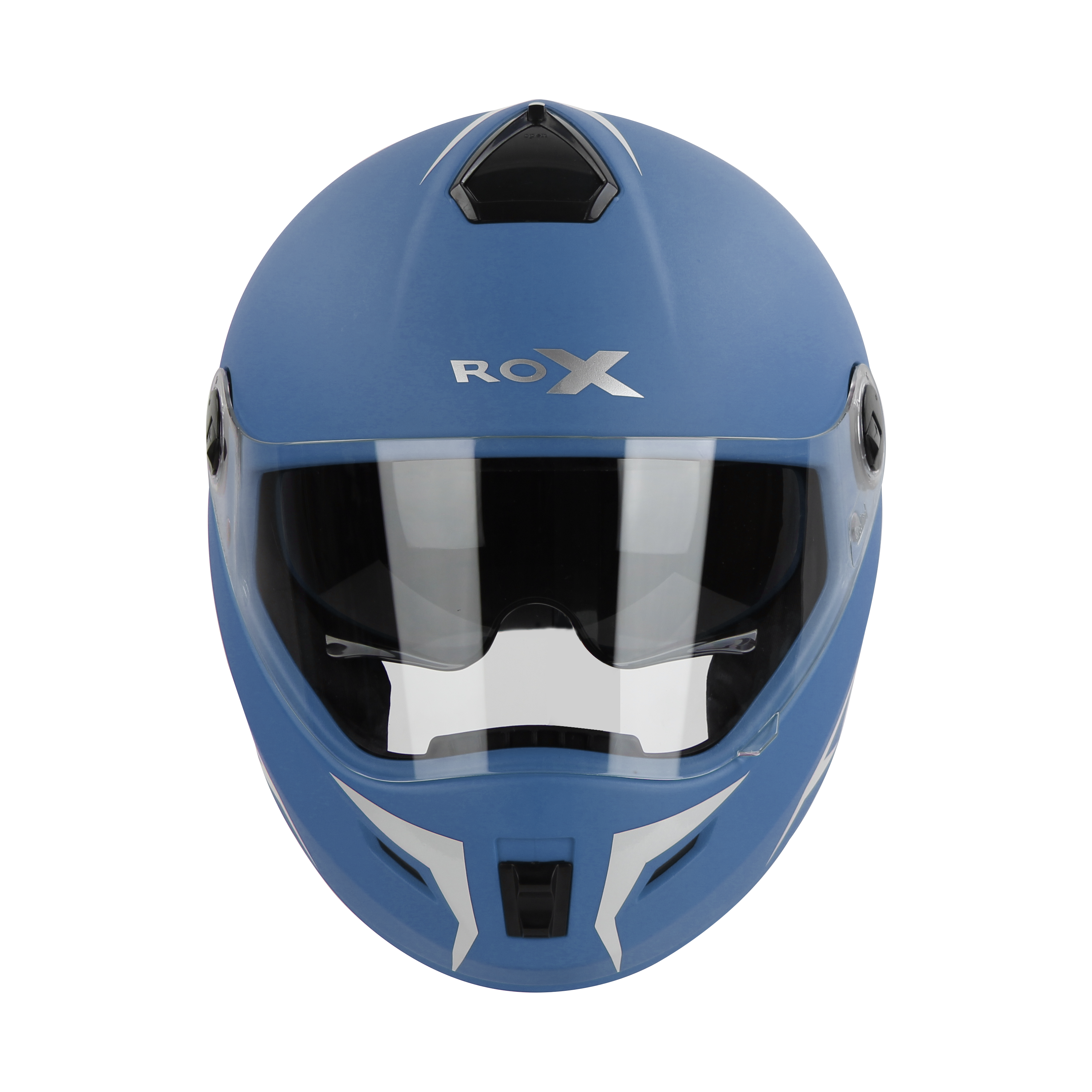 SBH-34 ROX REFLECTIVE GLOSSY BLUE WITH WHITE (WITH INNER SUN SHIELD)