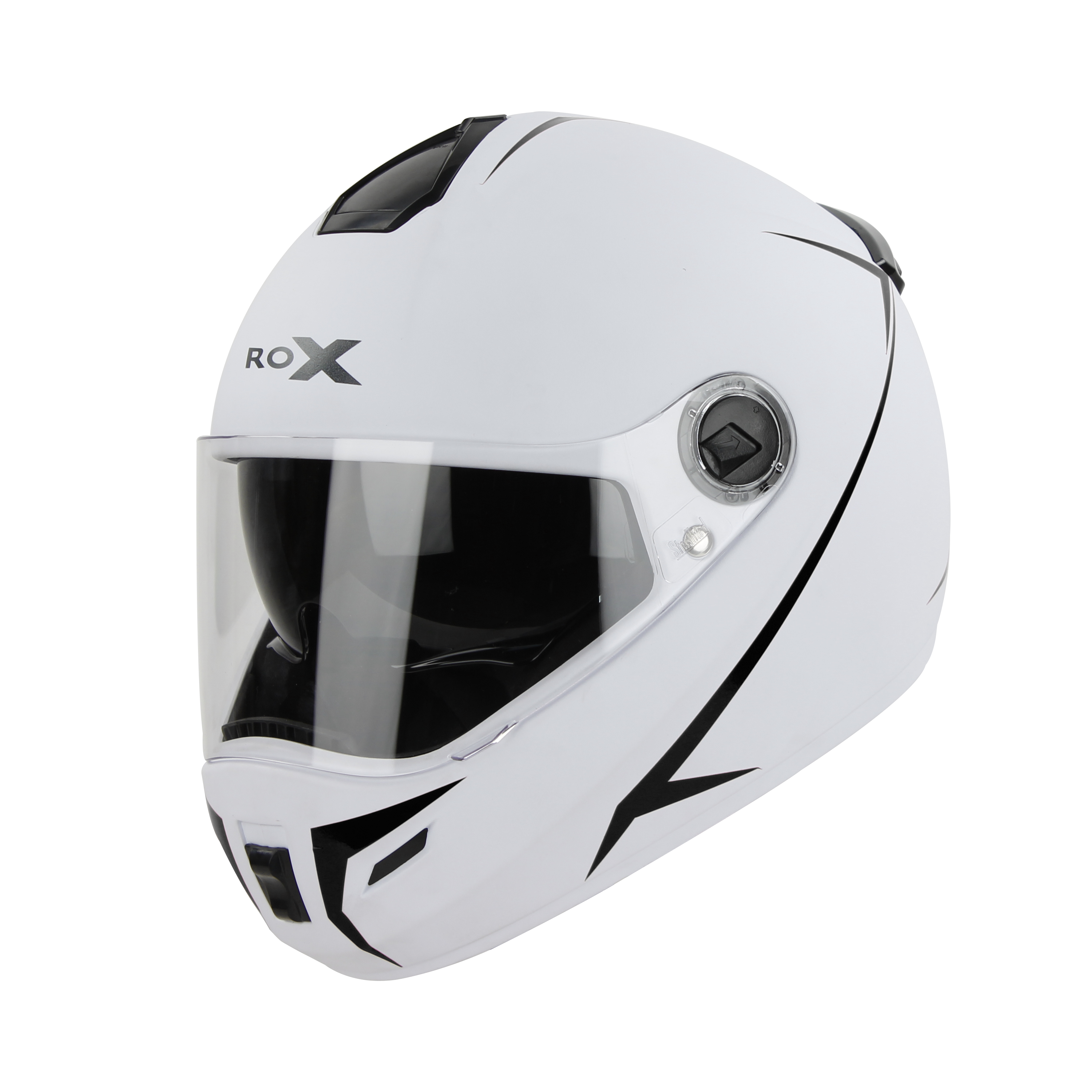 SBH-34 ROX REFLECTIVE GLOSSY WHITE WITH BLACK (WITH INNER SUN SHIELD)