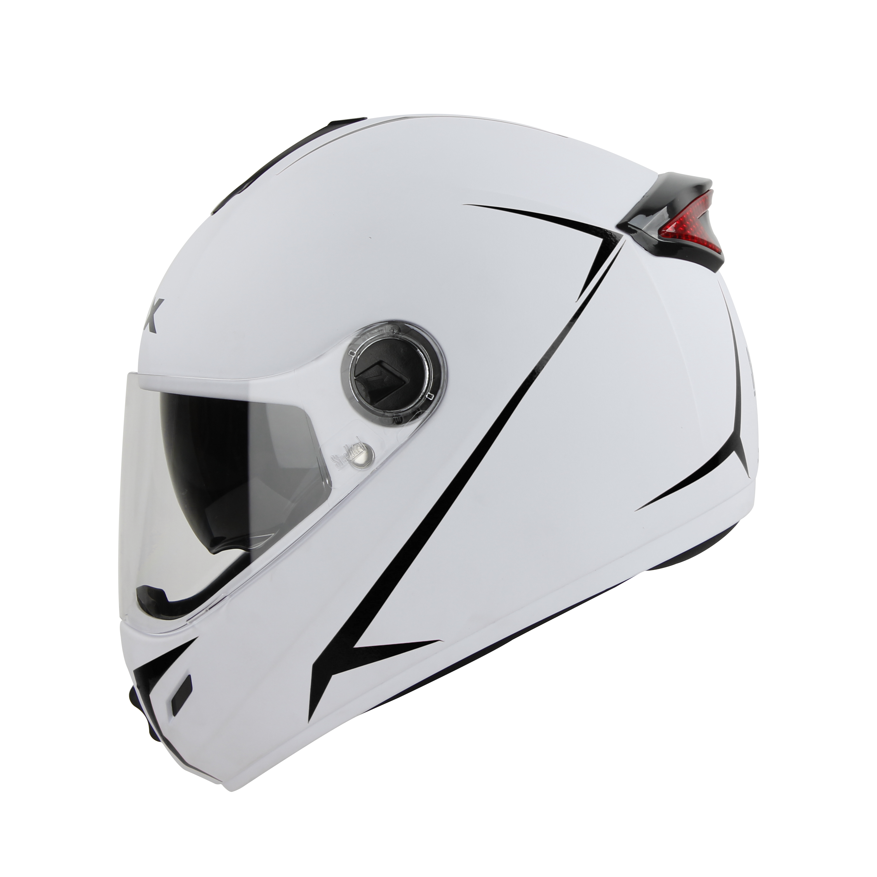 SBH-34 ROX REFLECTIVE GLOSSY WHITE WITH BLACK (WITH INNER SUN SHIELD)