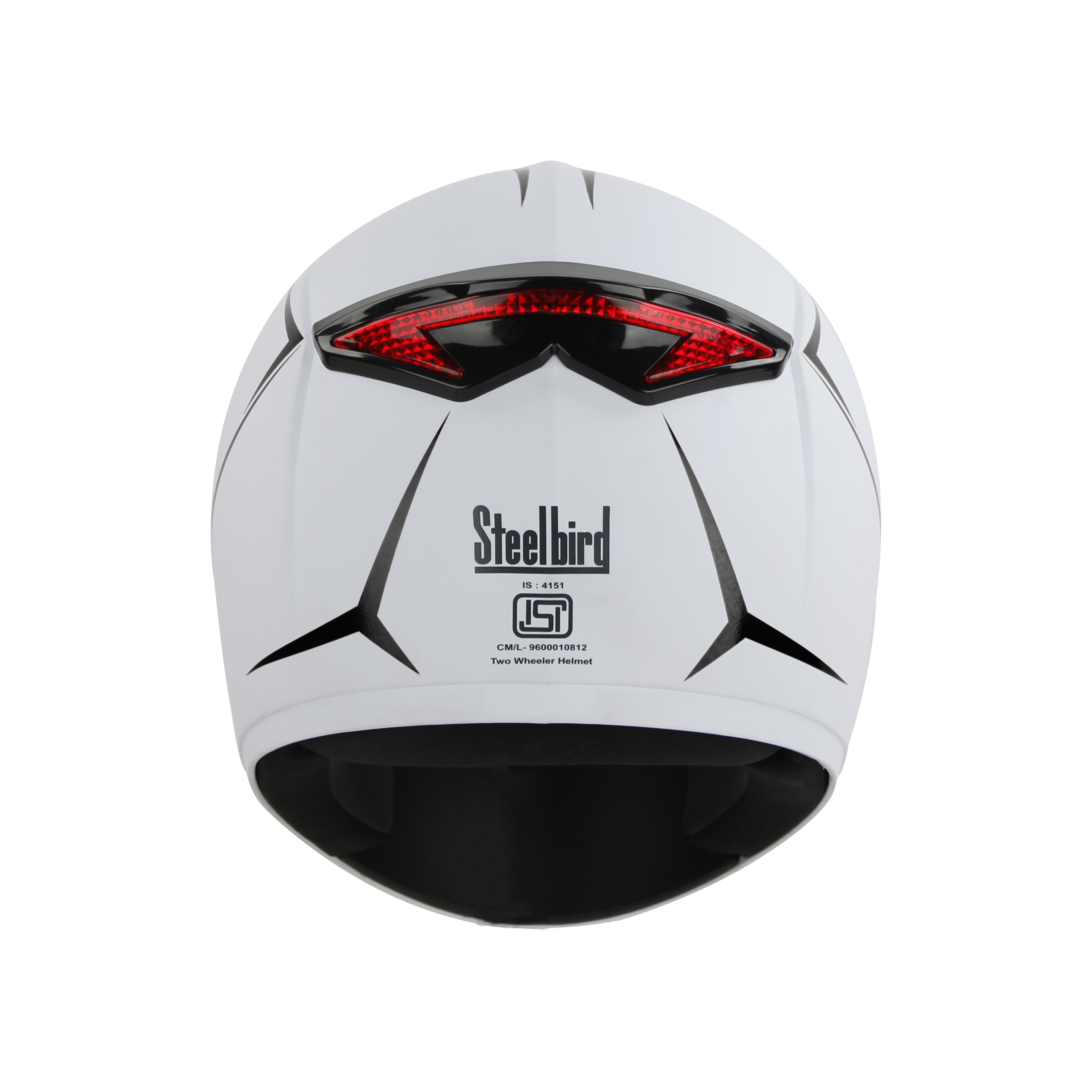 SBH-34 ROX REFLECTIVE GLOSSY WHITE WITH BLACK (WITH INNER SUN SHIELD)