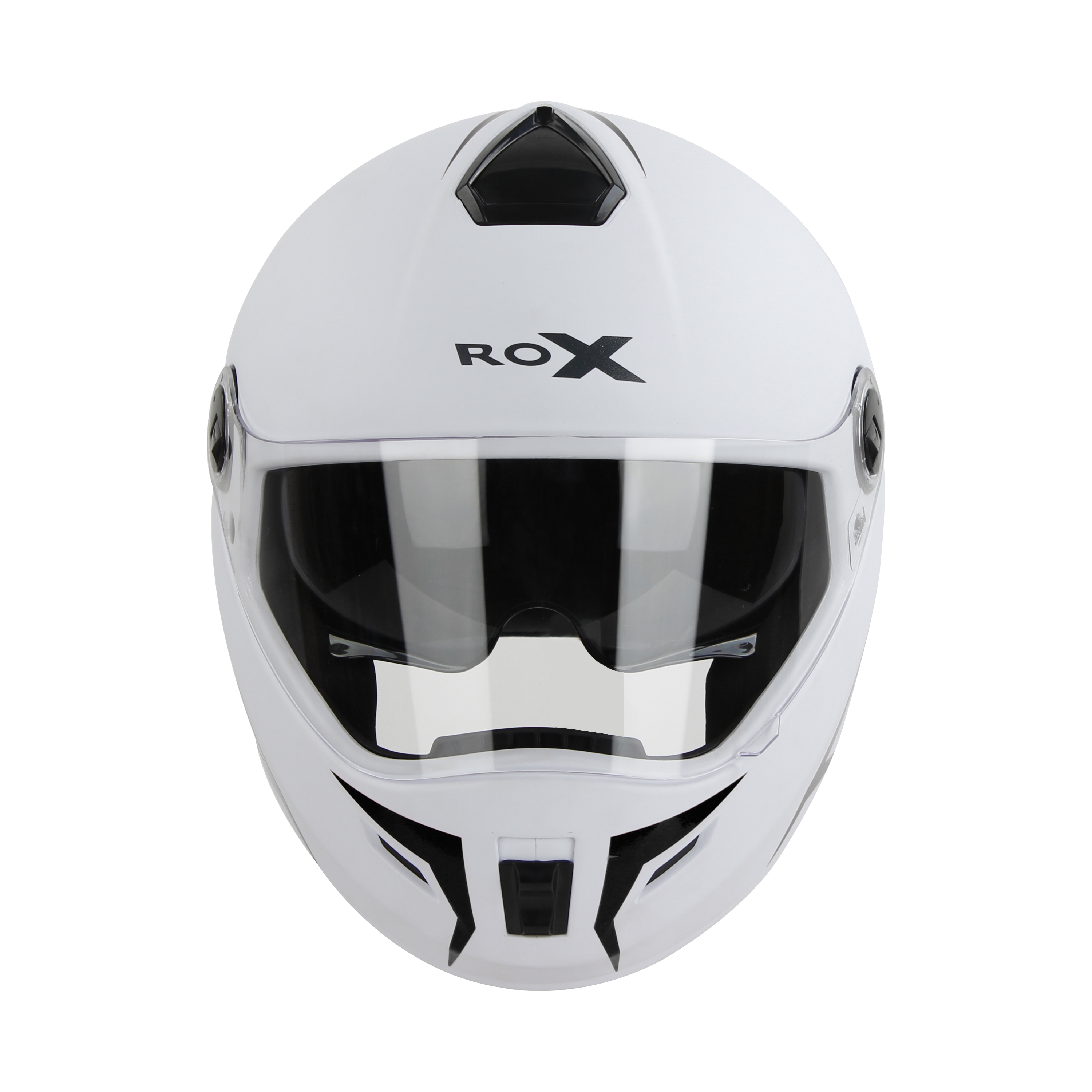 SBH-34 ROX REFLECTIVE GLOSSY WHITE WITH BLACK (WITH INNER SUN SHIELD)