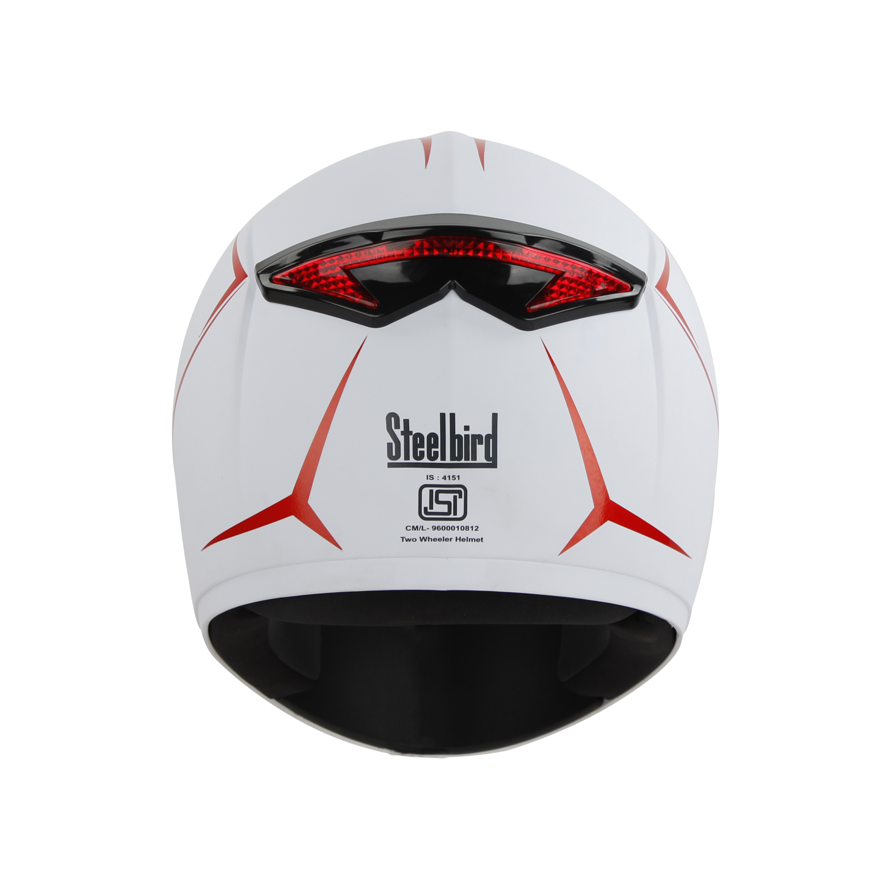 SBH-34 ROX REFLECTIVE GLOSSY WHITE WITH RED (WITH INNER SUN SHIELD)