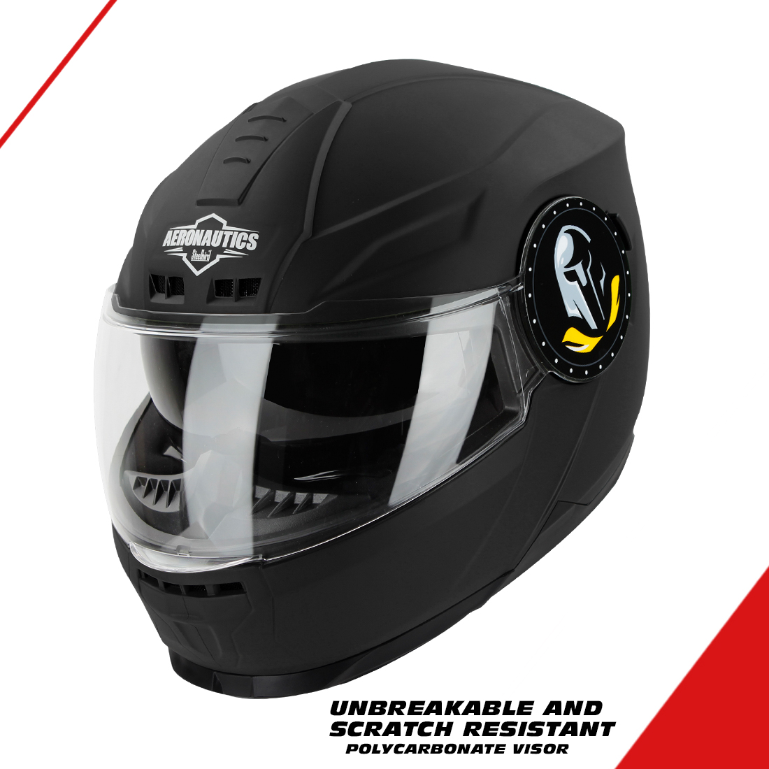 Steelbird SBH-40 ISI Certified Full Face Helmet For Men And Women With Inner Smoke Sun Shield (Matt Midnight Black)