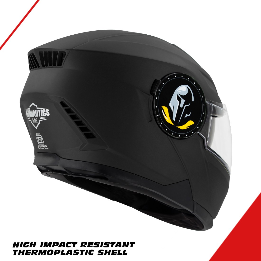 Steelbird SBH-40 ISI Certified Full Face Helmet For Men And Women With Inner Smoke Sun Shield (Matt Midnight Black)