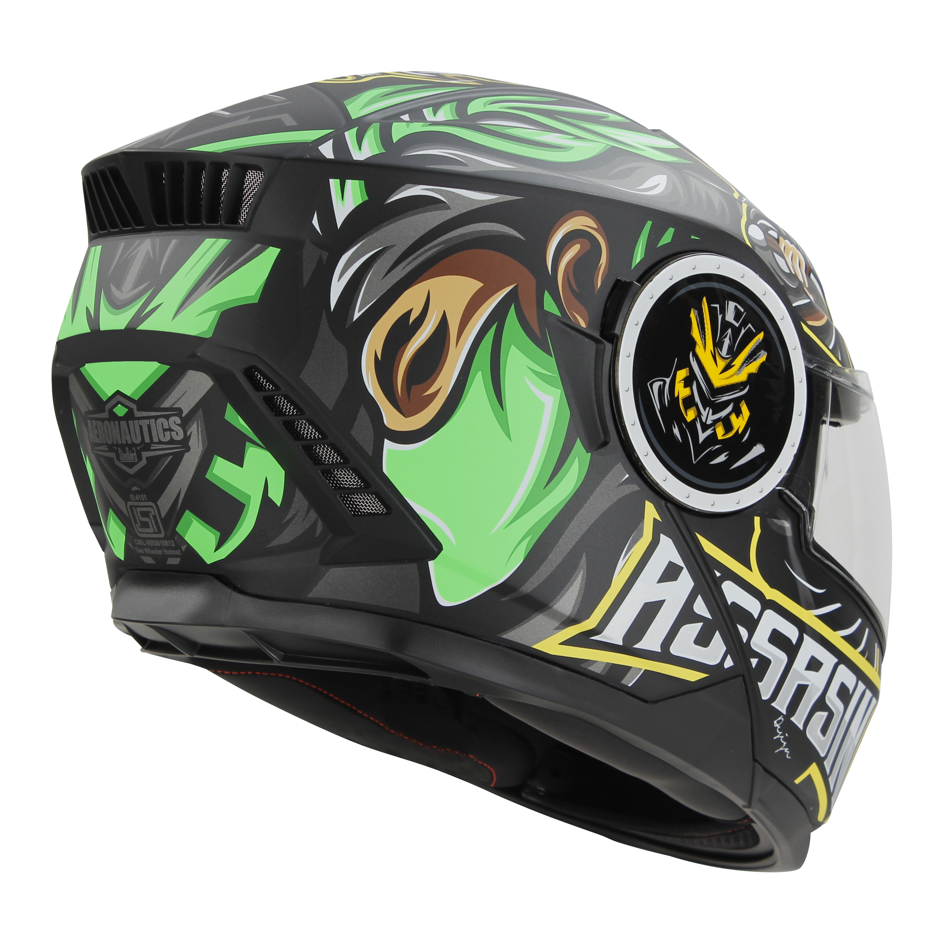 SBH-40 (SV) (HE) ASSASIN GLOSSY BLACK WITH GREEN