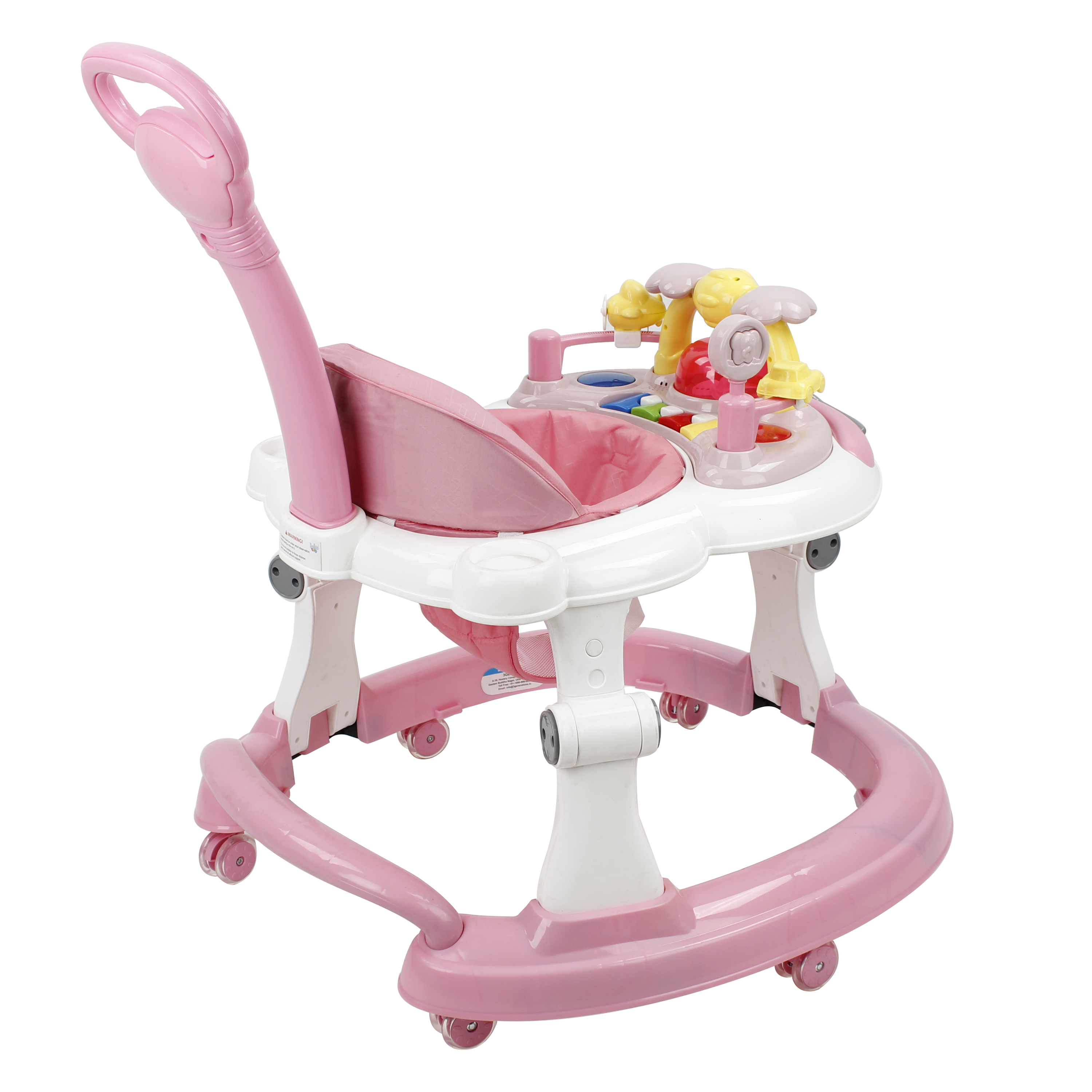 Steelbird Baby Walker Pink With Parental Handle