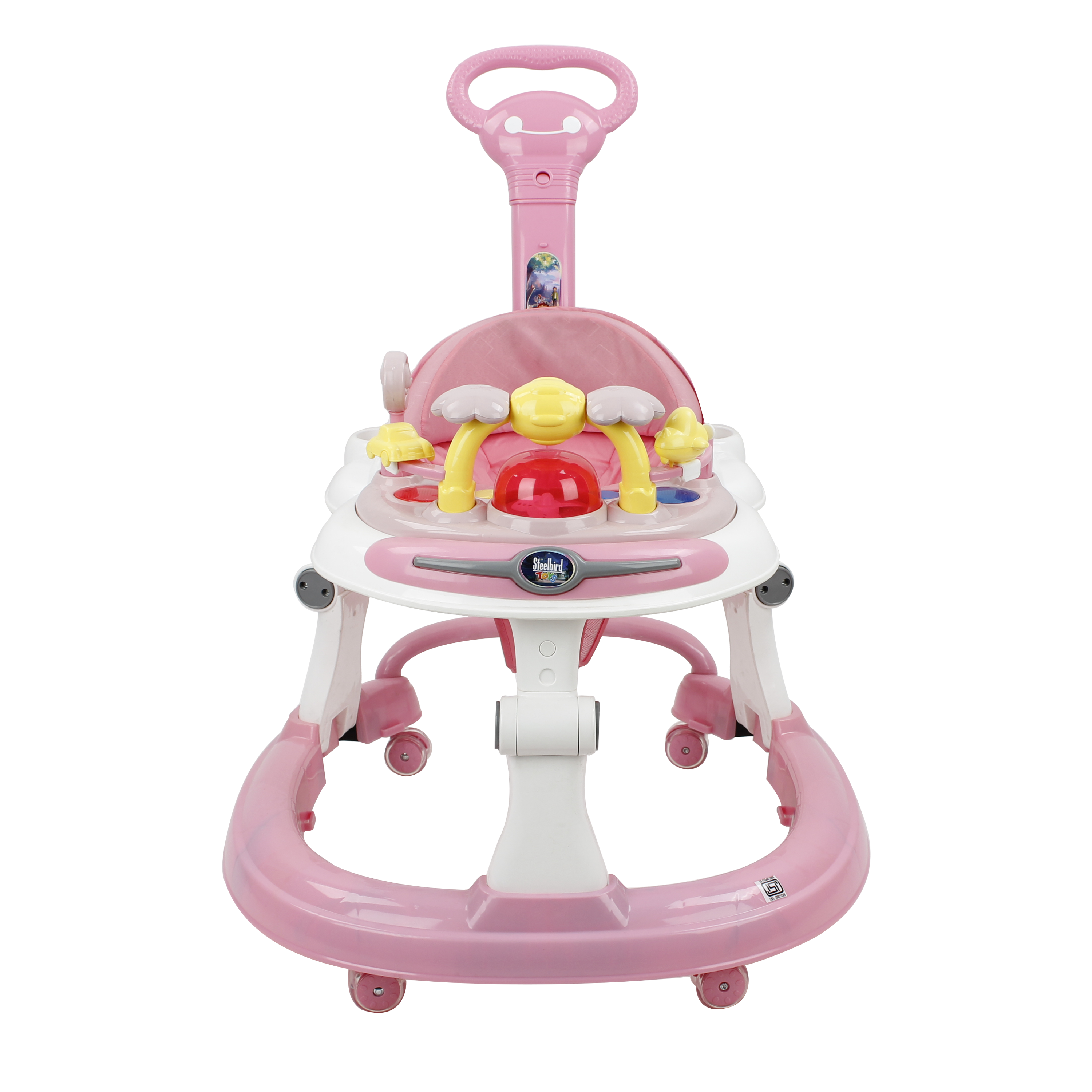 Steelbird Baby Walker Pink With Parental Handle