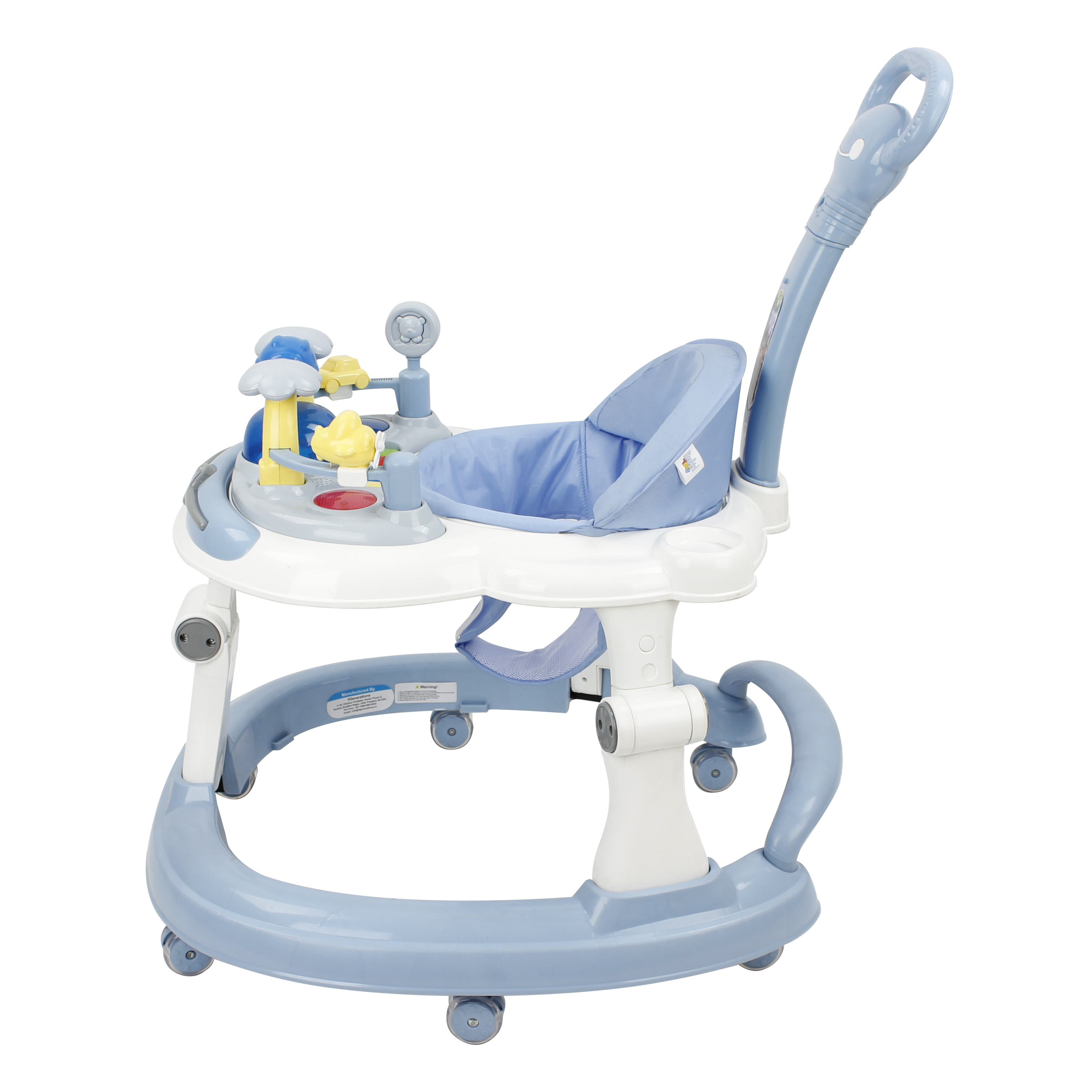 Steelbird Baby Walker Blue With Parental Handle