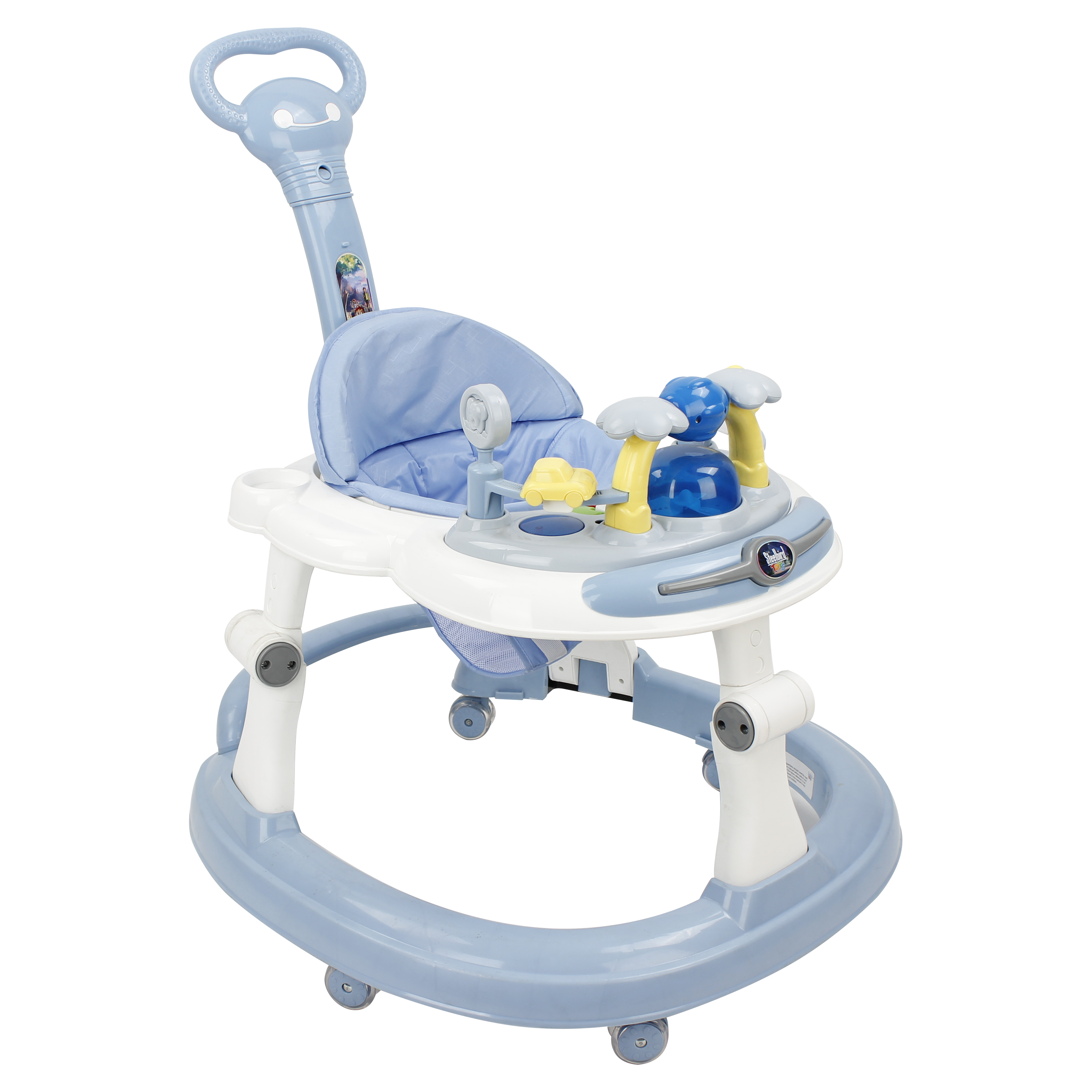 Steelbird Baby Walker Blue With Parental Handle