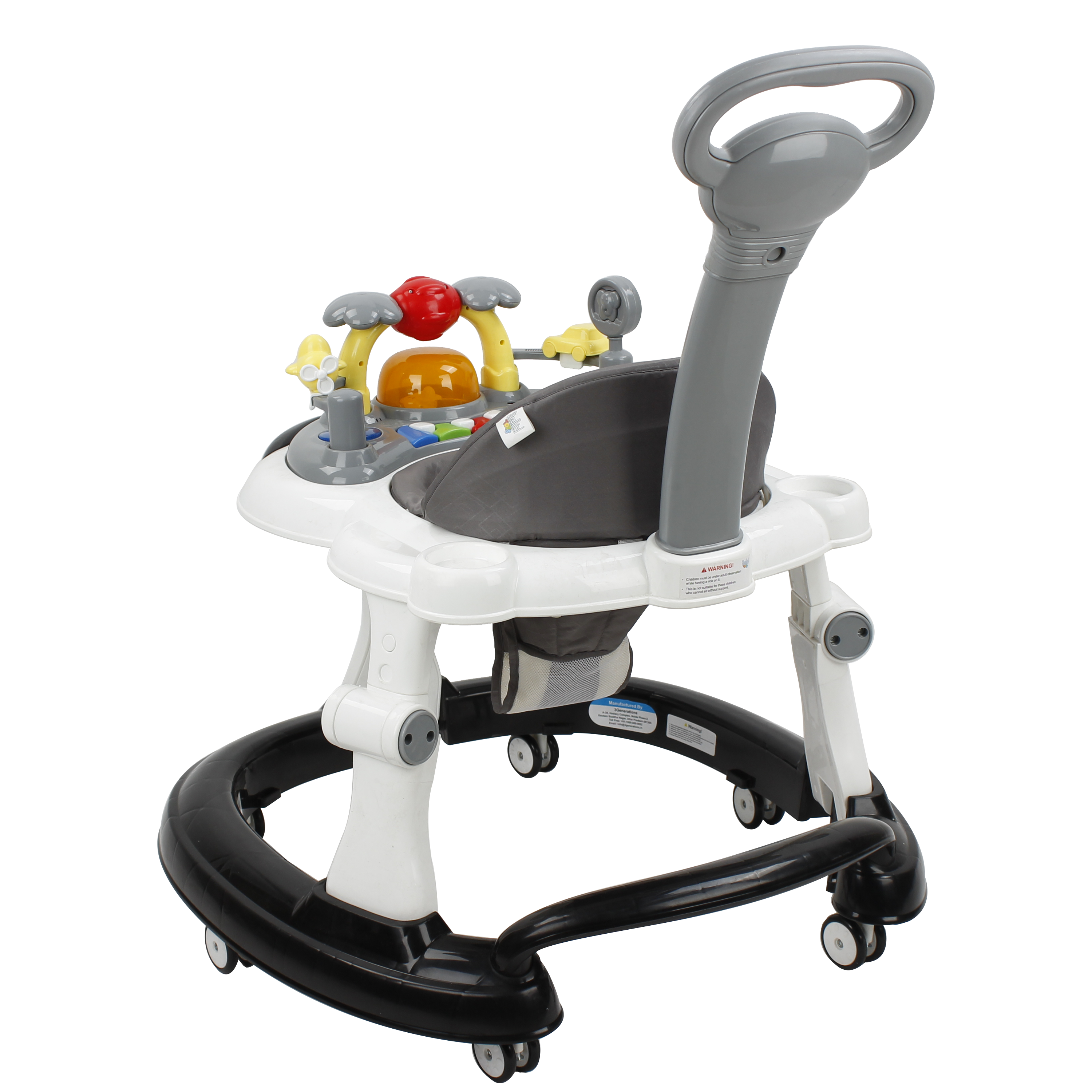 Steelbird Baby Walker Black With Parental Handle