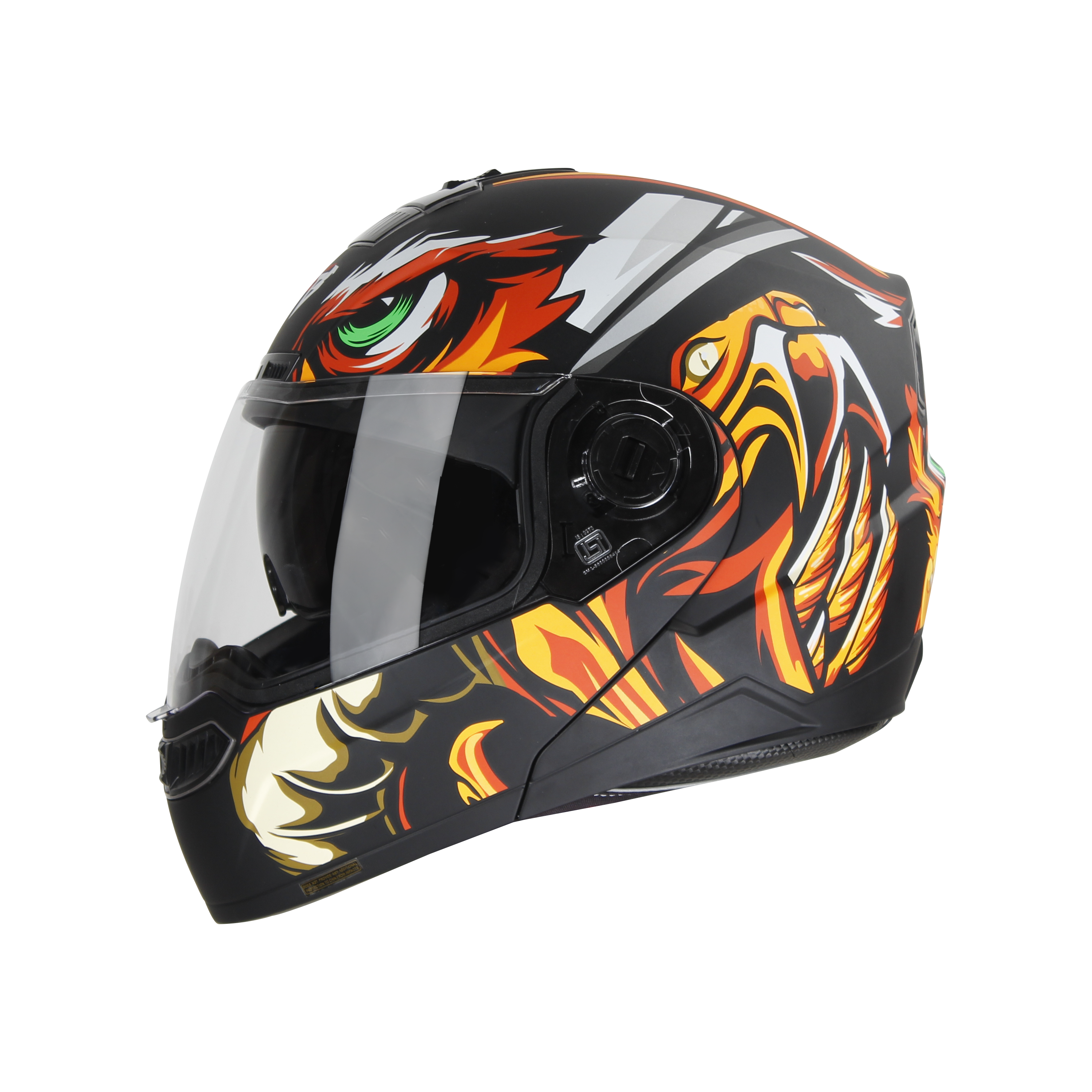 SBA-7 OWL FLIP UP GLOSSY BLACK WITH ORANGE - ISS