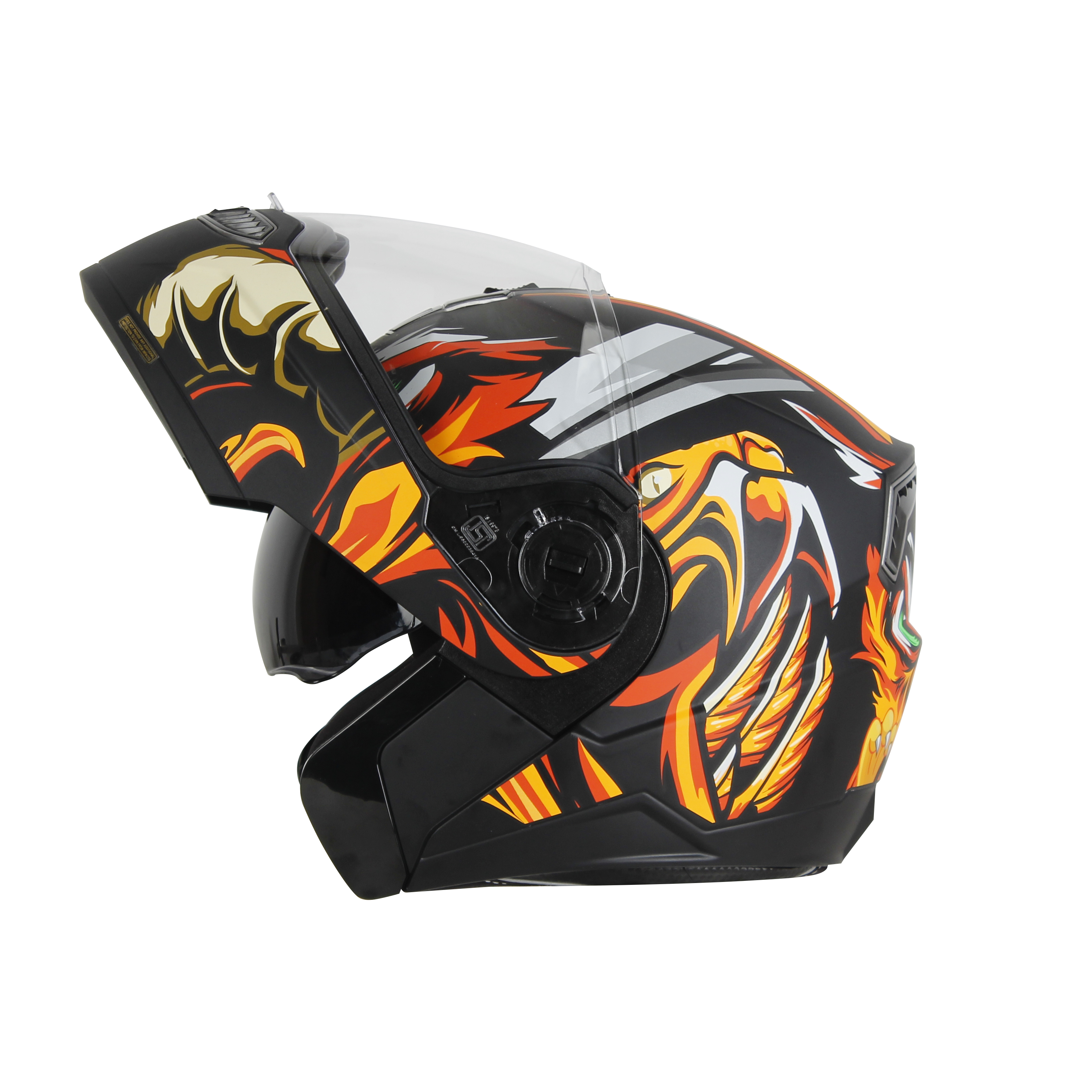 SBA-7 OWL FLIP UP GLOSSY BLACK WITH ORANGE - ISS