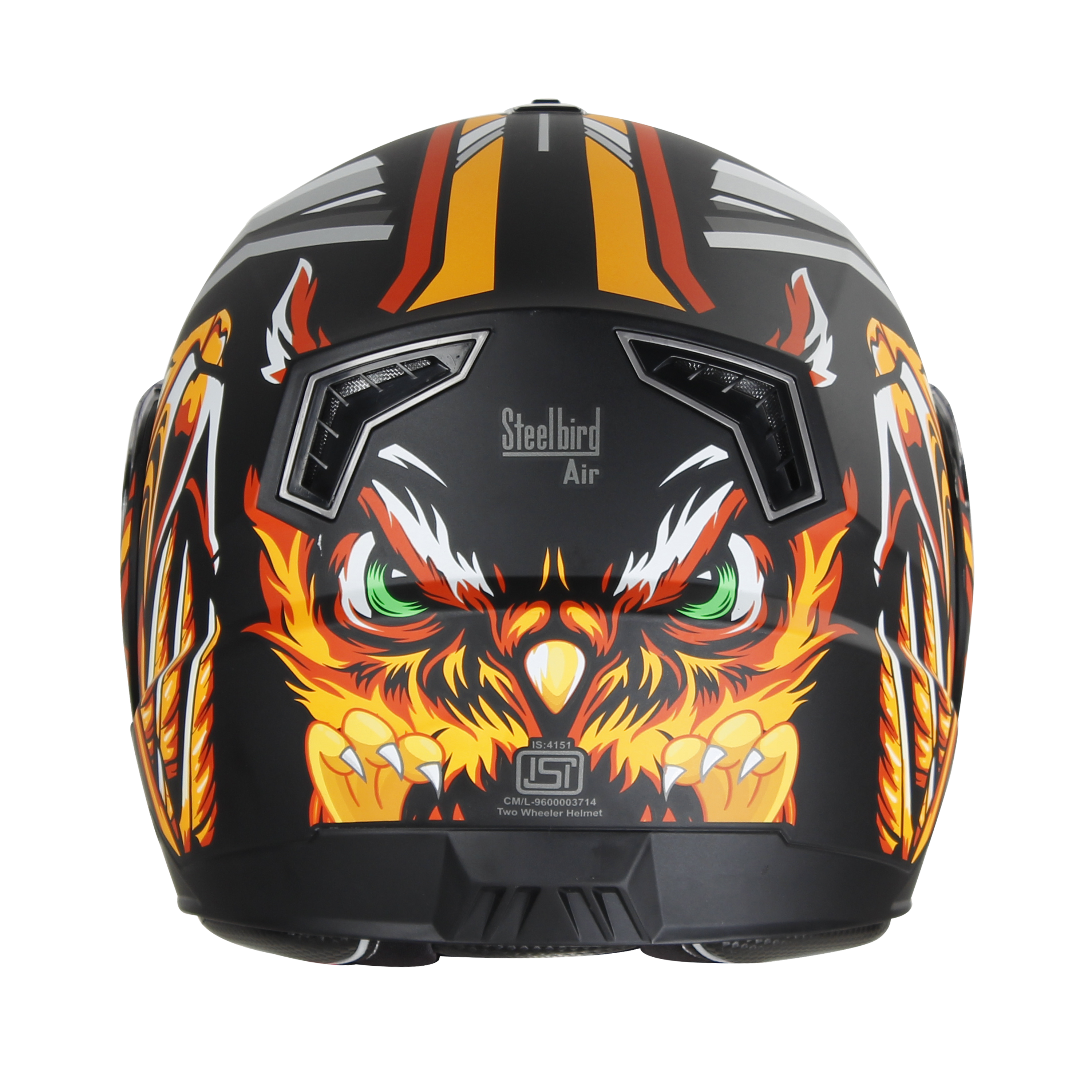 SBA-7 OWL FLIP UP GLOSSY BLACK WITH ORANGE - ISS