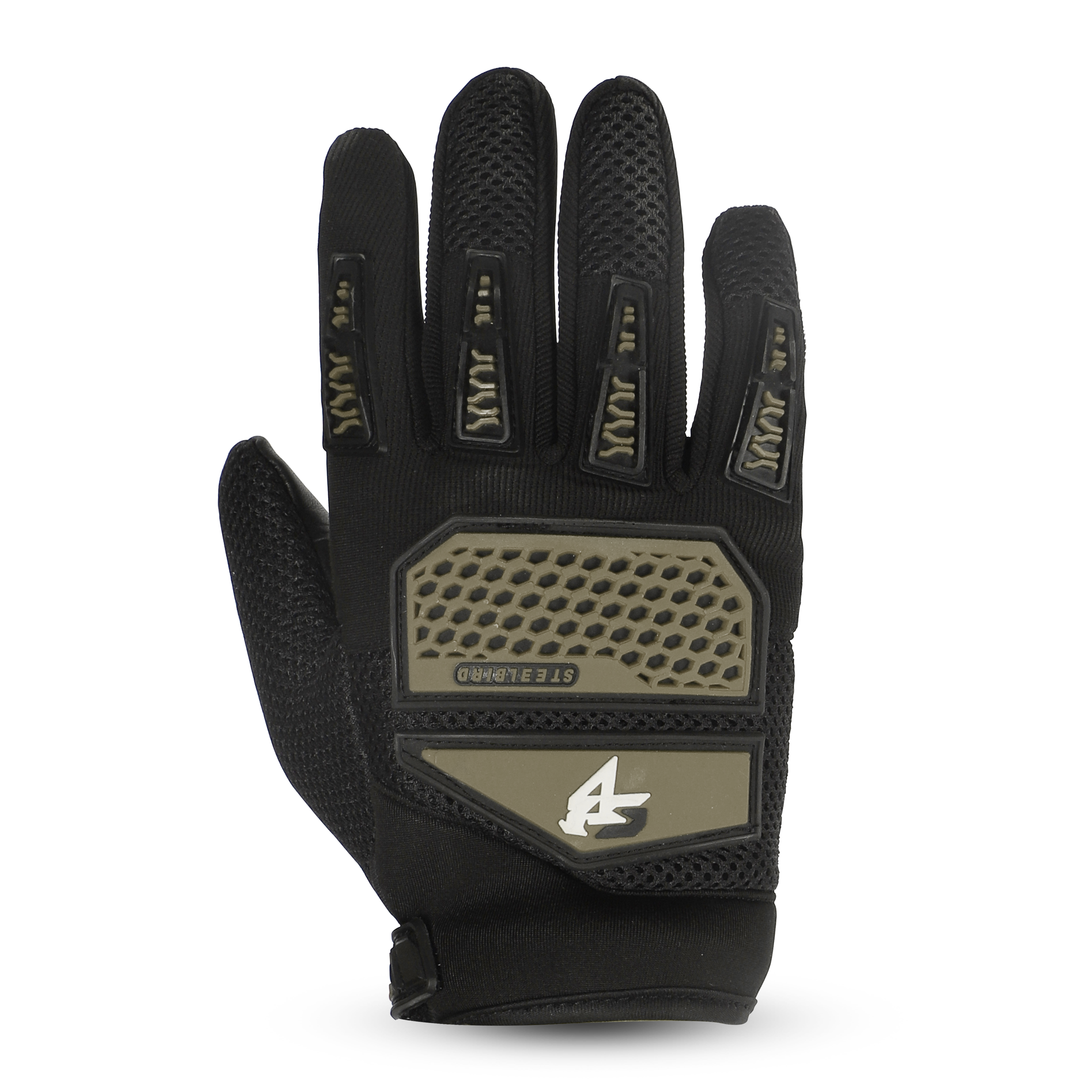 Steelbird Rider-Pro Full Finger Gloves- Olive Green