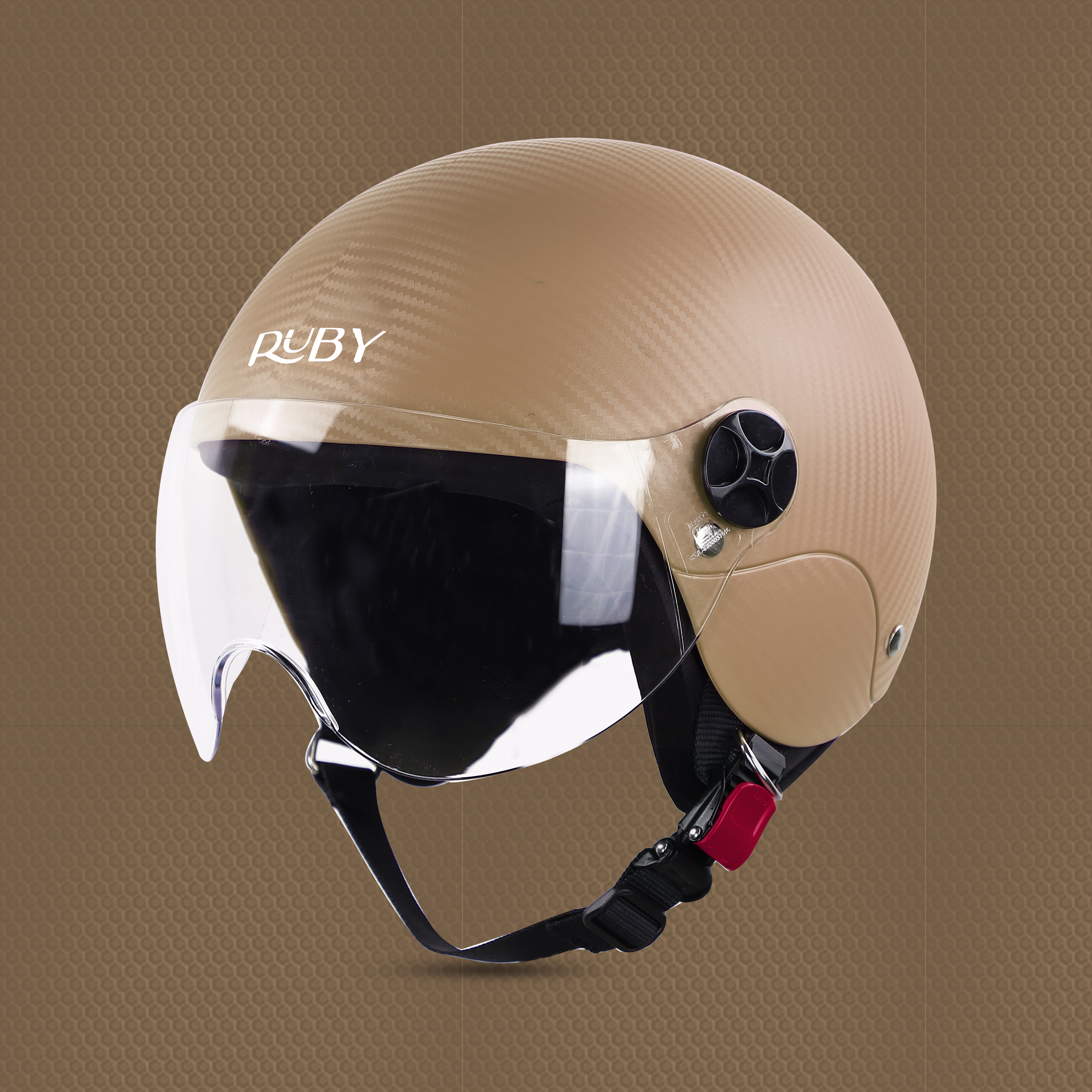 Steelbird SBH-16 Ruby ISI Certified Open Face Helmet (Dashing Desert Storm With Clear Visor)