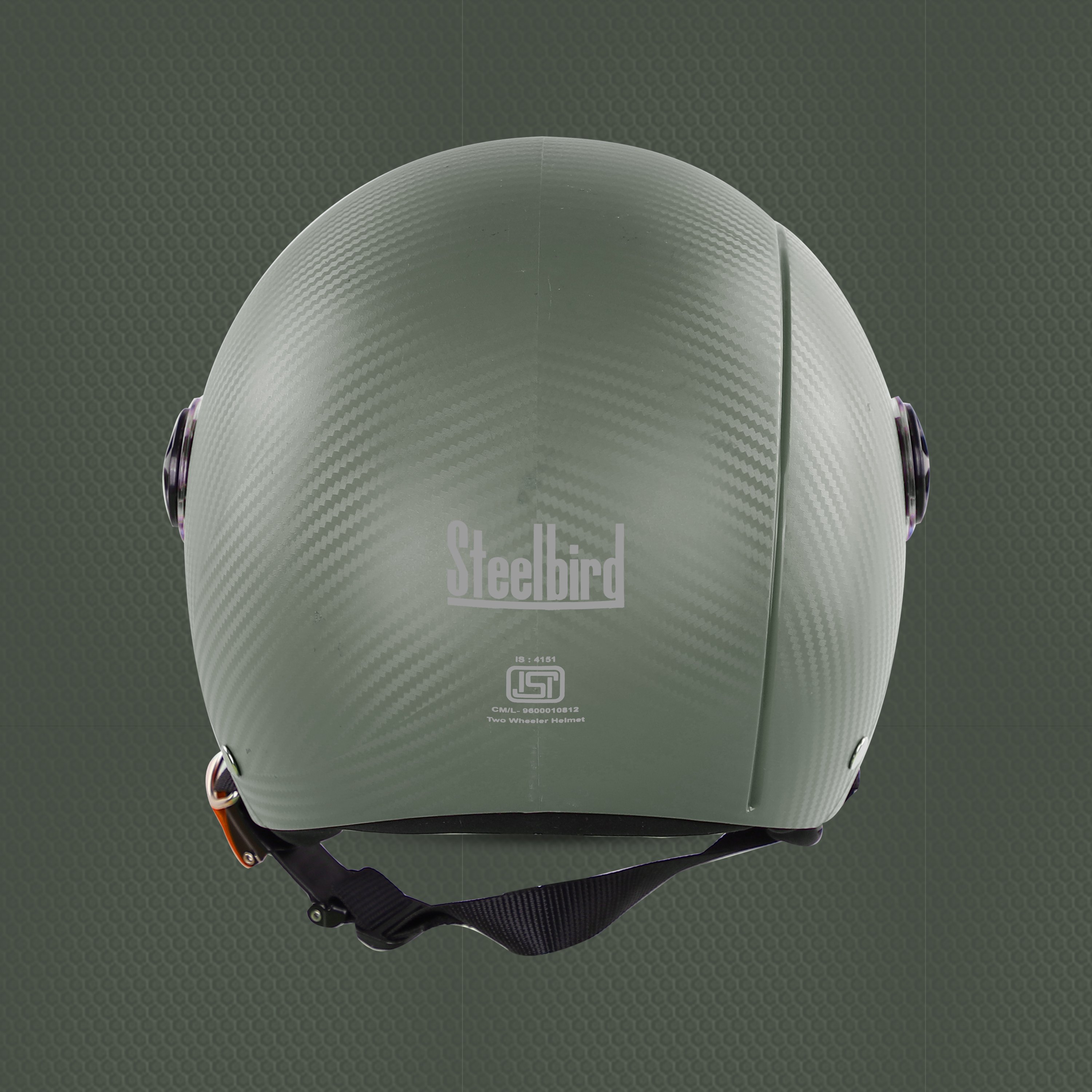 Steelbird SBH-16 Furor ISI Certified Open Face Helmet (Dashing Battle Green With Clear Visor)