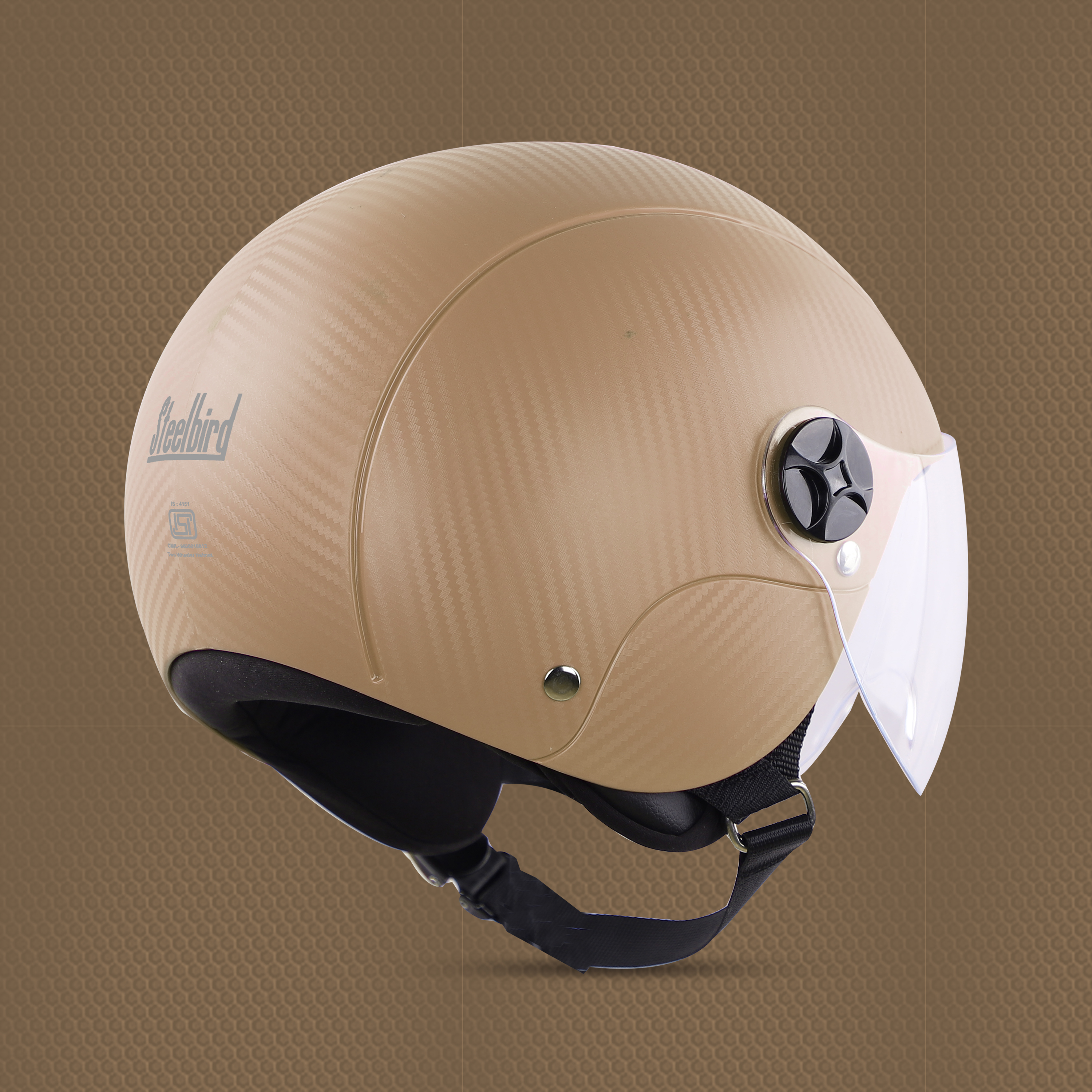 Steelbird SBH-16 Furor ISI Certified Open Face Helmet (Dashing Desert Storm With Clear Visor)