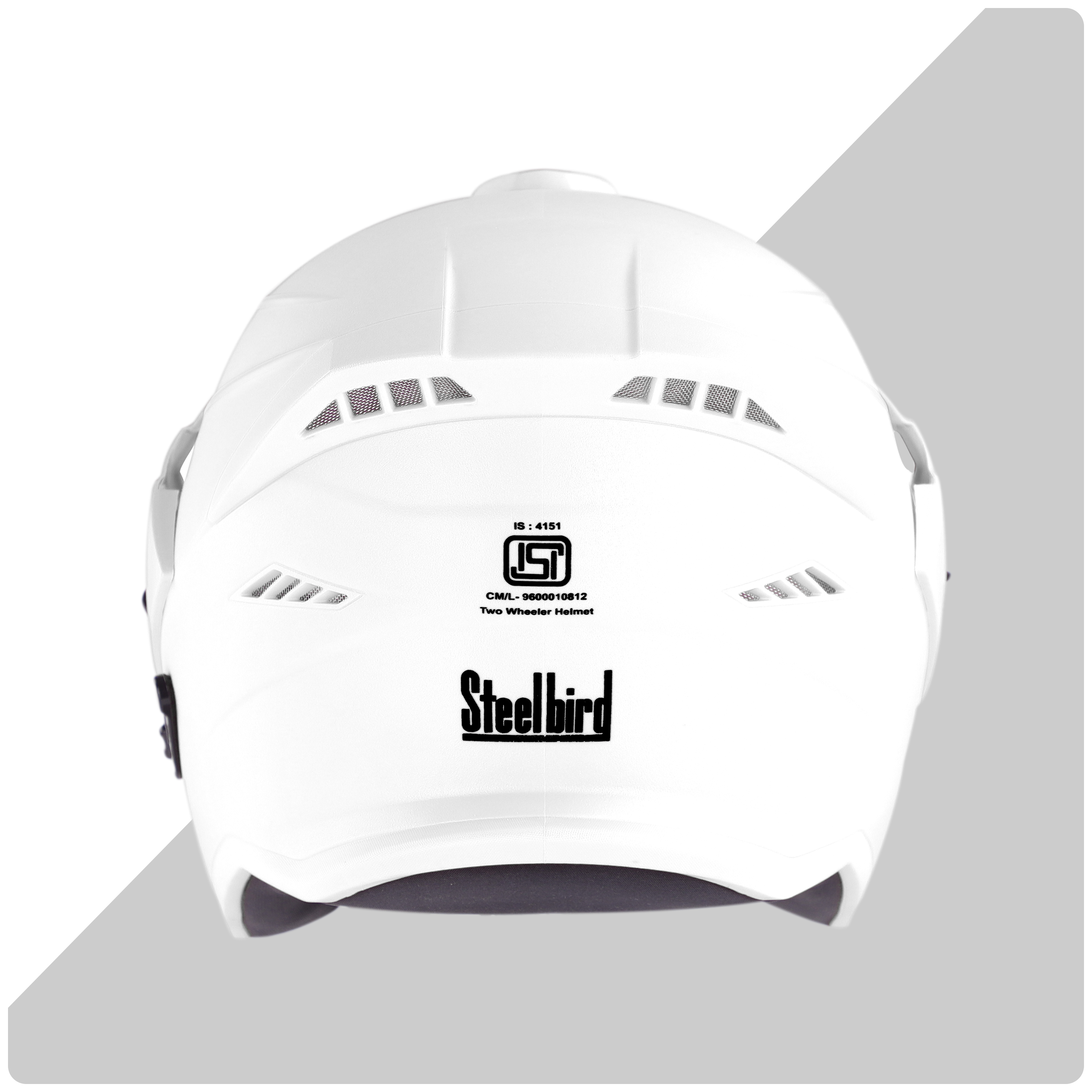 Steelbird SBH-23 Brutal ISI Certified Open Face Helmet (Dashing White With Clear Visor)